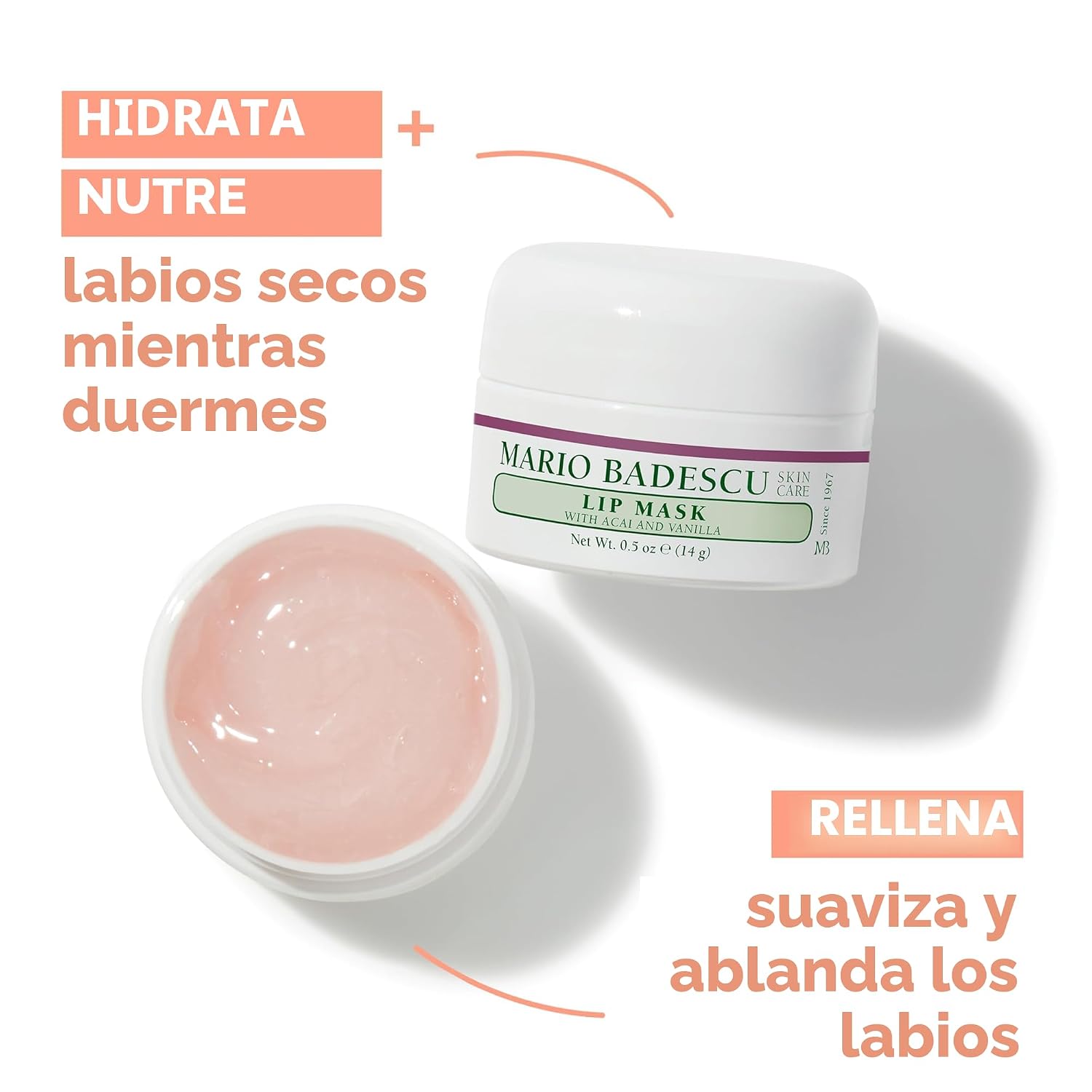 MARIO BADESCU MÁSCARA LABIAL, TRATAMIENTO DE LABIOS DURANTE LA NOCHE ENRIQUECIDO CON ACEITE DE COCO SUAVIZANTE DE LA PIEL - 2