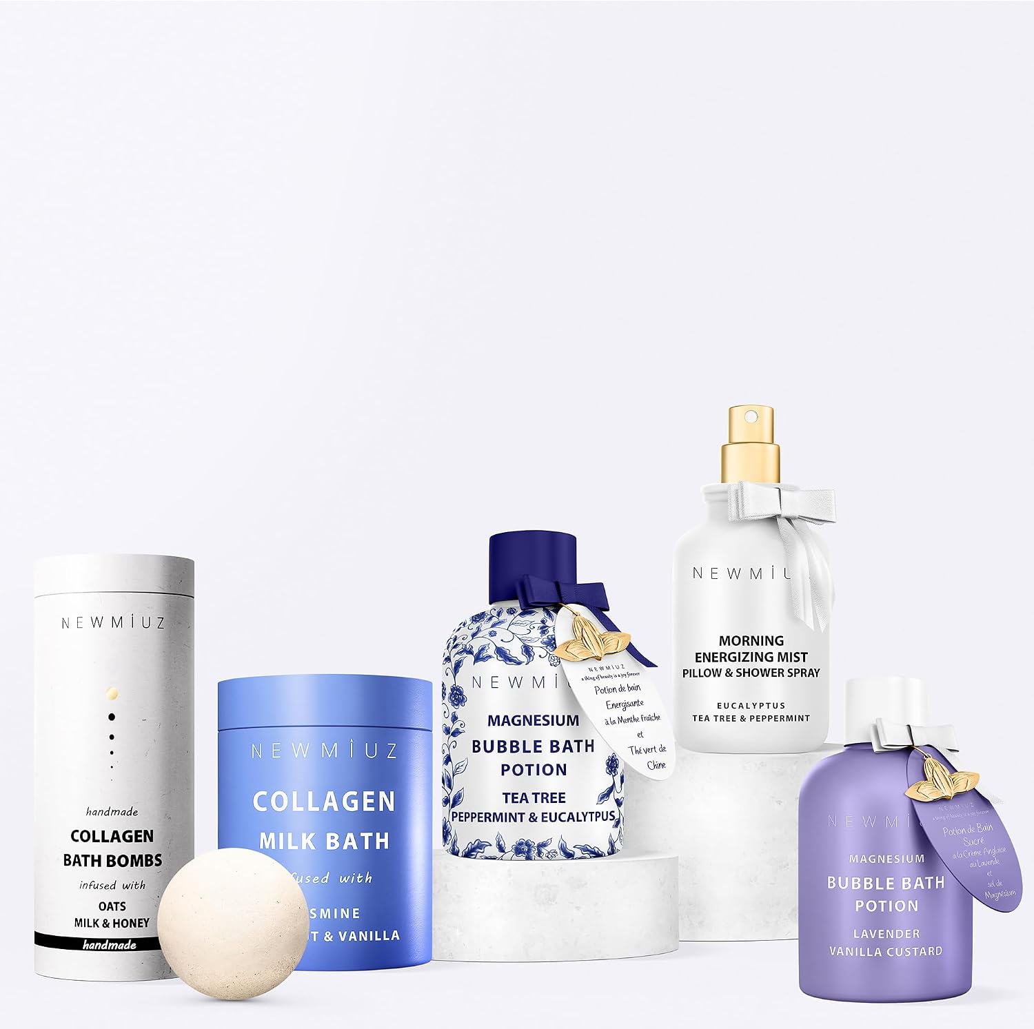 BAÑO DE BURBUJAS DE MAGNESIO, ESPUMA DE LARGA DURACIÓN PARA RECUPERACIÓN DE MÚSCULOS DOLORIDOS, ÁRBOL DE TÉ, MENTA, - 5