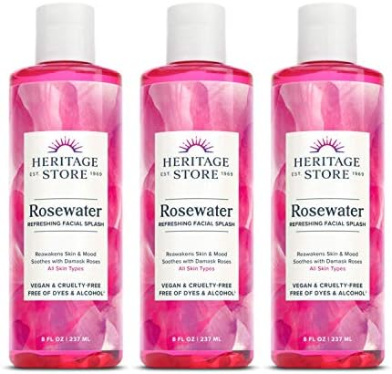 HERITAGE STORE AGUA DE ROSAS, REFRESCANTE CHAPOTEO FACIAL PARA PIEL BRILLANTE, CON ROSA DE DAMASCO, TODO TIPO DE PIEL, AGUA - 6