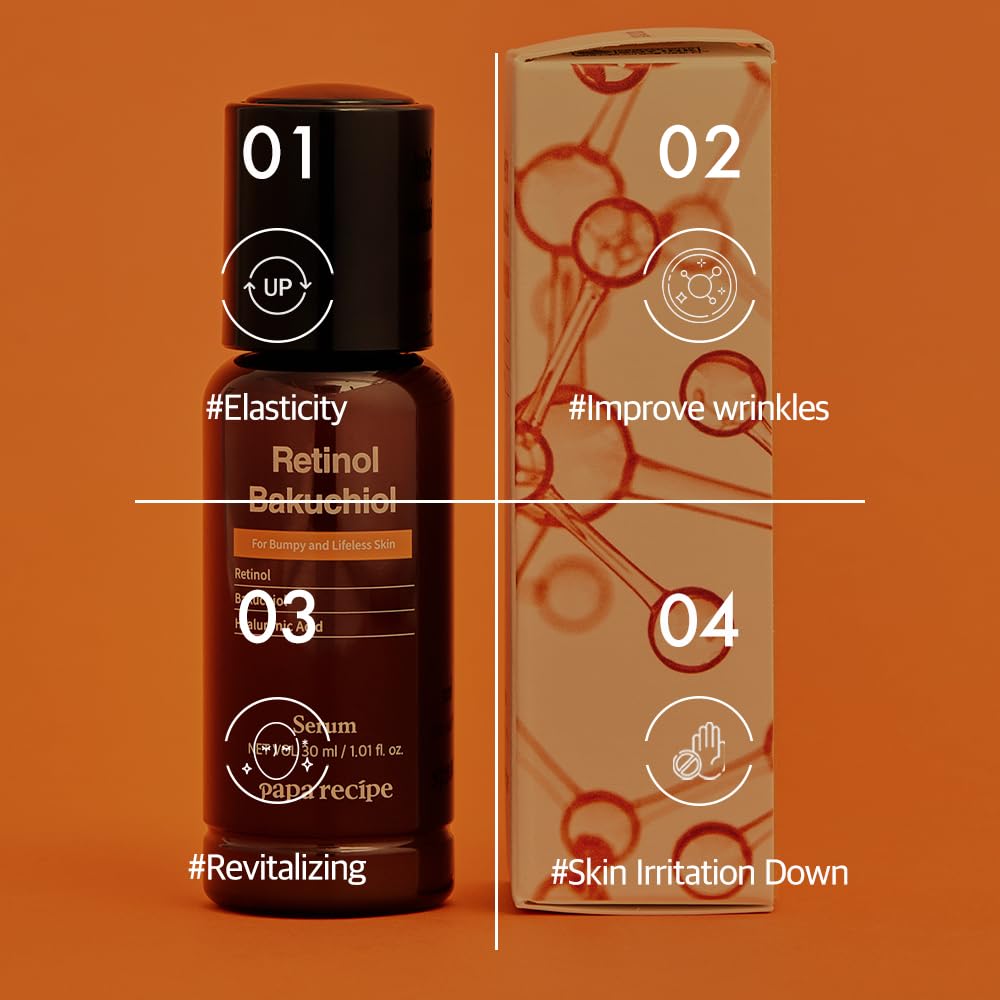 PAPA RECIPE SUERO FACIAL DE RETINOL BAKUCHIOL 1.01 FL OZ/1.0 FL OZ , SUERO DE VITAMINA A PARA LA CARA, CALMANTE, REAFIRMA E - 5