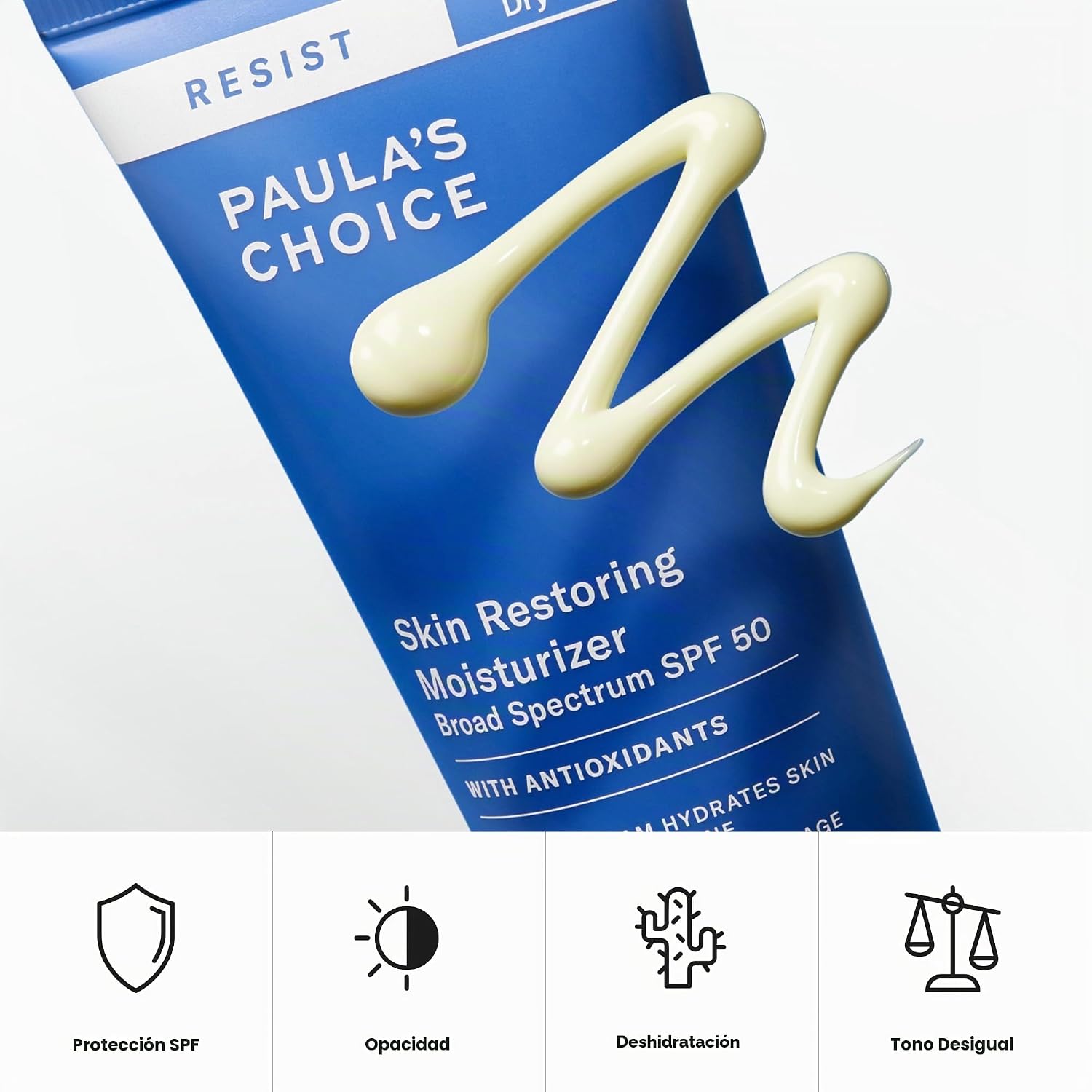 PAULA S CHOICE RESIST SKIN RESTORING CREMA HIDRATANTE FACIAL SPF 50, PROTECCIÓN UVA Y UVB, MANTECA DE KARITÉ Y NIACINAMIDA, - 3