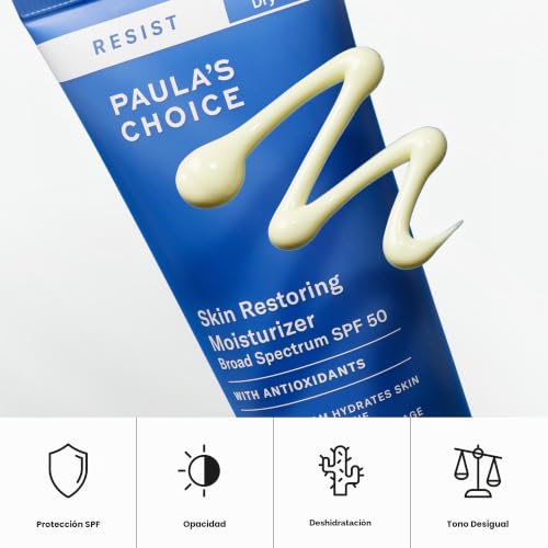 PAULA S CHOICE RESIST SKIN RESTORING CREMA HIDRATANTE FACIAL SPF 50, PROTECCIÓN UVA Y UVB, MANTECA DE KARITÉ Y NIACINAMIDA, - 7