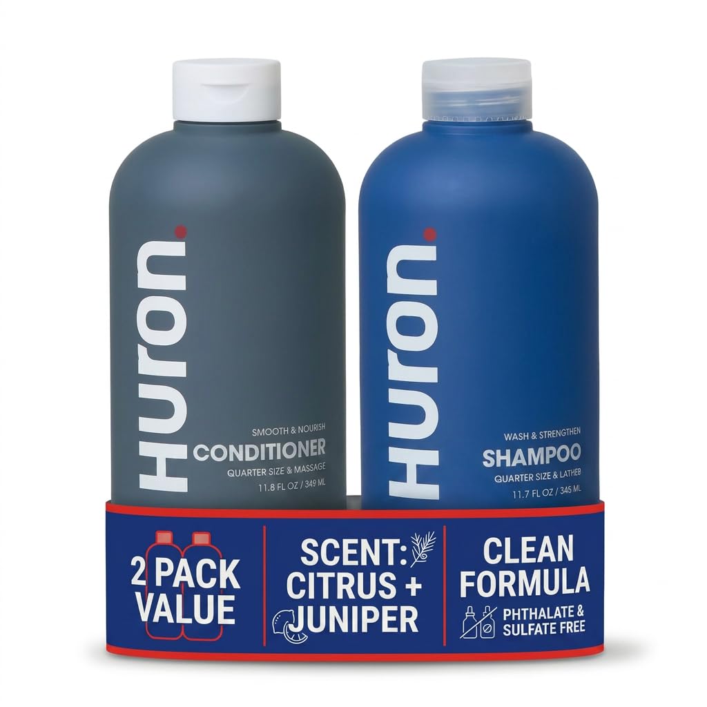 HURON CHAMPÚ ACONDICIONADOR PARA TODO TIPO DE CABELLO PAQUETE DE 2 11.4 ONZAS - 1