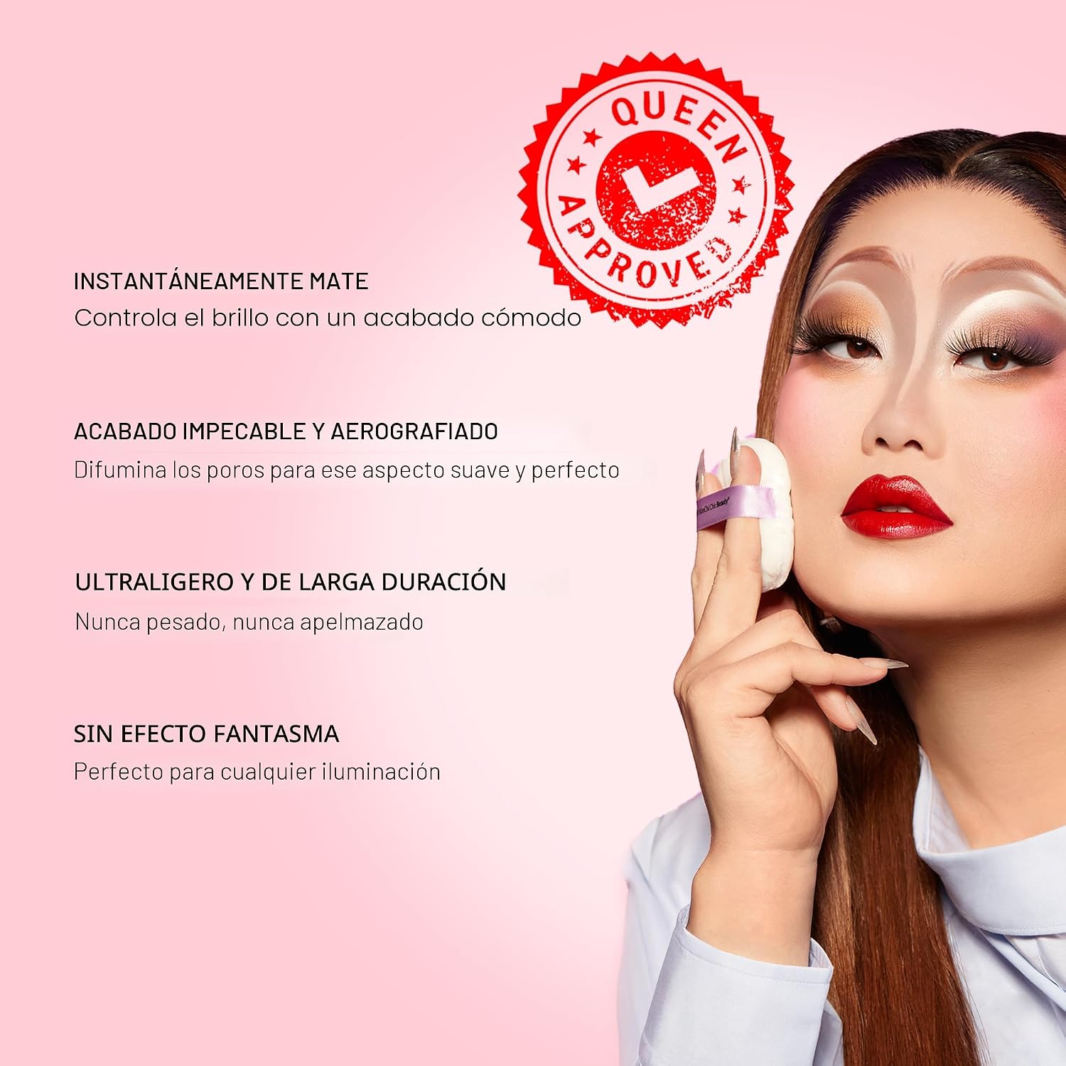 KIMCHI CHIC BEAUTY PUFF PUFF PASS KIT DE MAQUILLAJE SET Y POLVO FIJADOR BAKE PARA MAQUILLAJE, BORLA DE POLVO FACIAL SUELTO - 4