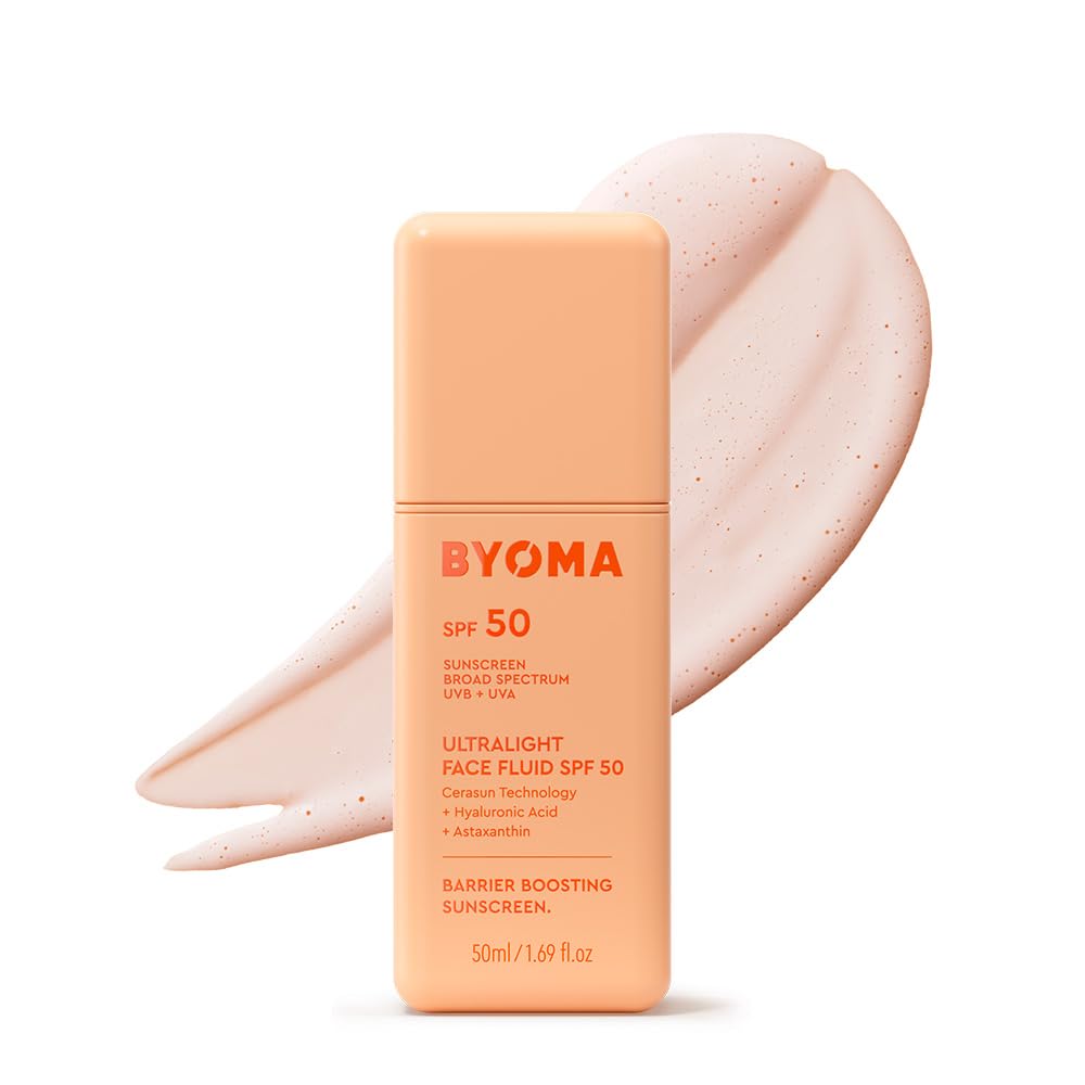 BYOMA SPF 50 FLUIDO FACIAL - PROTECTOR SOLAR FACIAL ULTRALIGERO PARA TODOS LOS TONOS DE PIEL - BRILLO LUMINOSO, SIN RESIDUOS - 1
