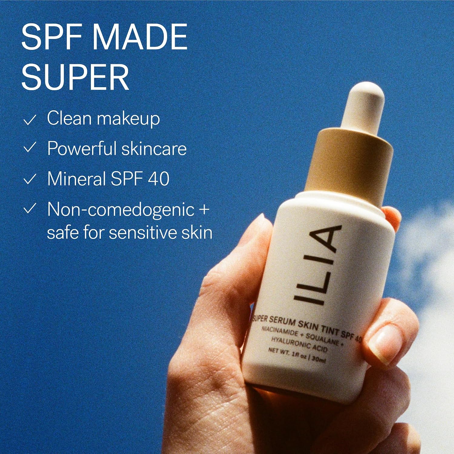 ILIA - TINTE DE PIEL SUPER SÉRUM FACIAL CONCENTRADO SPF 40 SIN COMEDOGÉNESIS, VEGANO, LIGERO PARA AYUDAR CONTRA LA LUZ AZUL, - 5