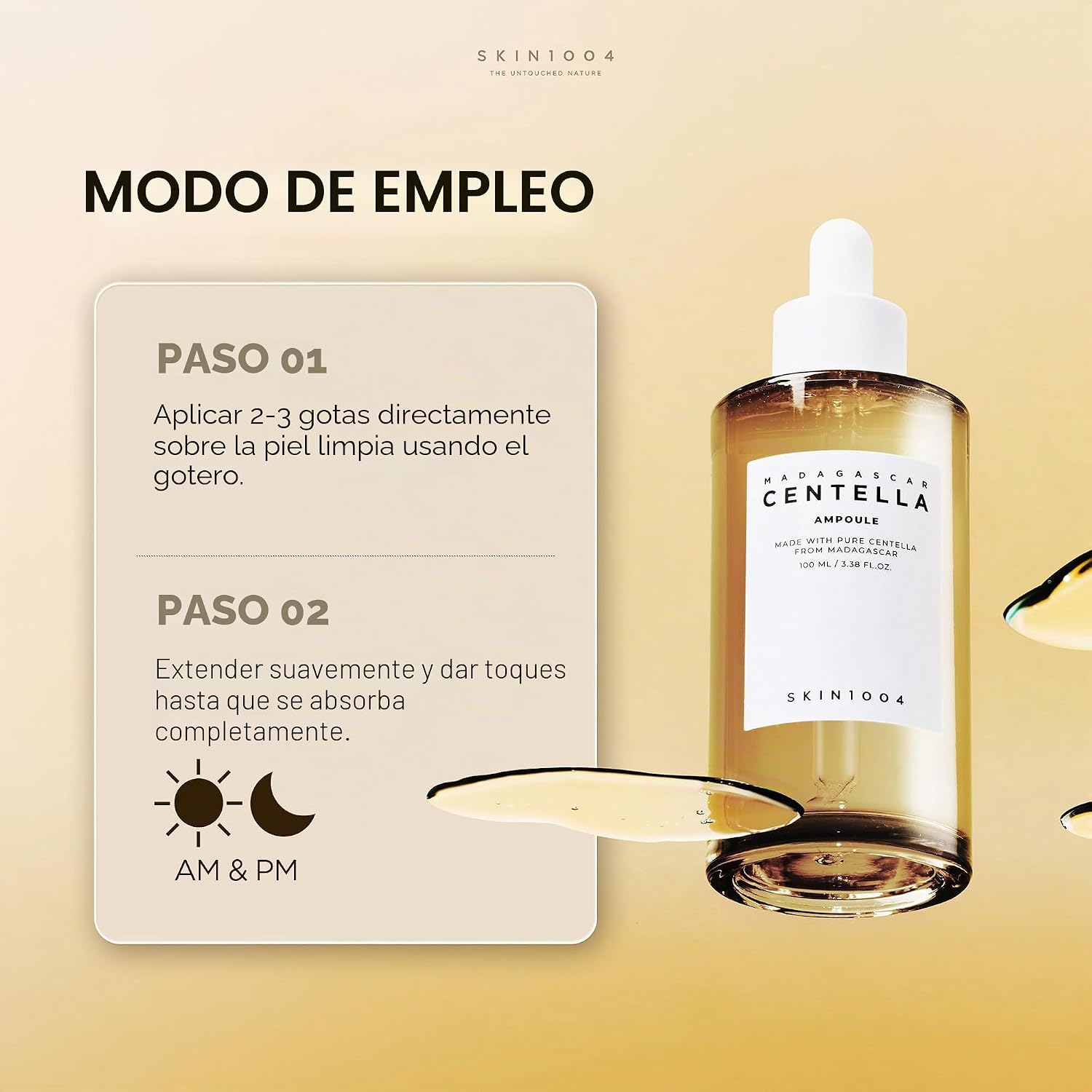 SKIN1004 MADAGASCAR CENTELLA AMPOULE 100ML, 3.38 FL.OZ, SUERO FACIAL COREANO CON CENTELLA ASIÁTICA, CUIDADO HIDRATANTE - 6