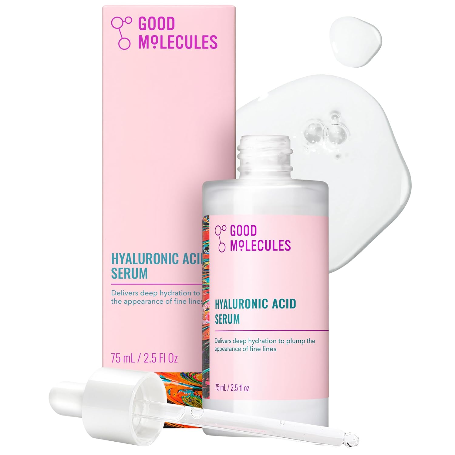 GOOD MOLECULES SUERO DE ÁCIDO HIALURÓNICO - 1% ÁCIDO HIALURÓNICO SUERO ULTRA HIDRATANTE NO GRASO HUMECTANTE FACIAL PARA PIEL - 1