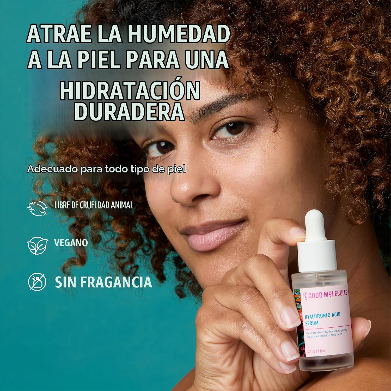 GOOD MOLECULES SUERO DE ÁCIDO HIALURÓNICO - 1% ÁCIDO HIALURÓNICO SUERO ULTRA HIDRATANTE NO GRASO HUMECTANTE FACIAL PARA PIEL - 2