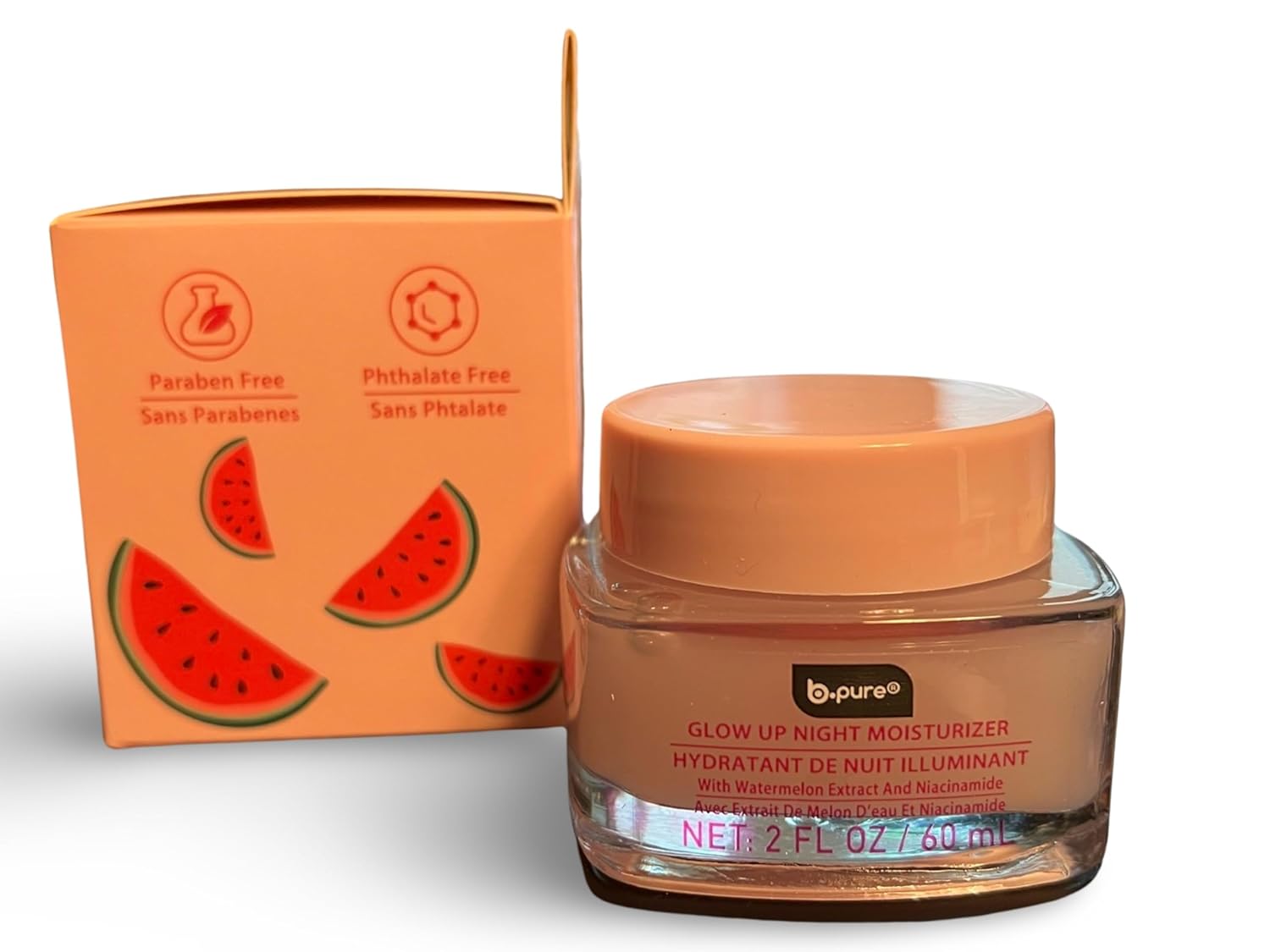 B.PURE HIDRATANTE NOCTURNO BRILLO GLOW UP CON EXTRACTO DE SANDÍA Y NIACINAMIDA, 2 ONZAS - 1