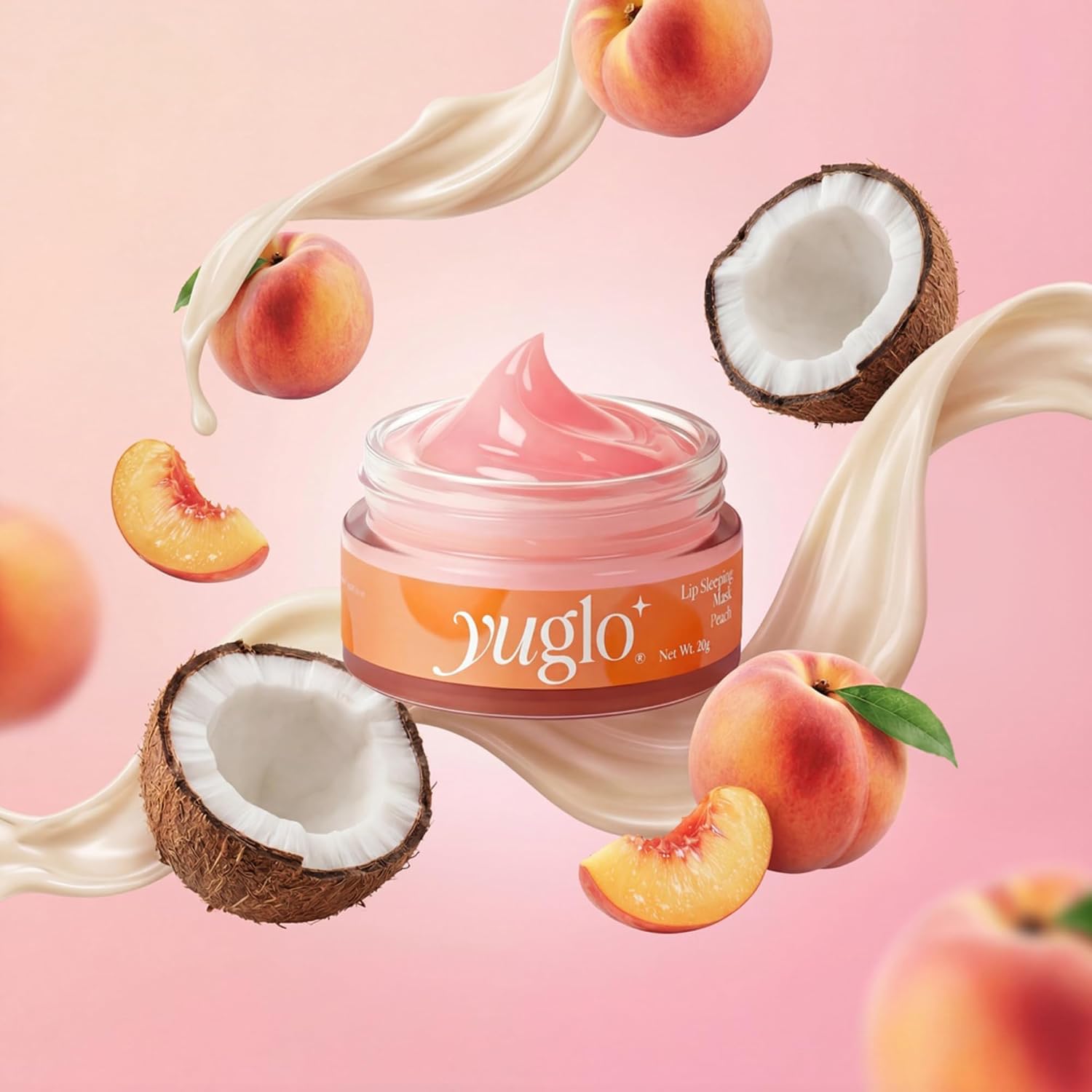 YUGLO MĂSCARA PARA DORMIR DE LABIOS SABOR MELOCOTĂN TRATAMIENTO LABIAL HIDRATANTE Y CALMANTE PARA LABIOS SECOS Y AGRIETADOS - 5