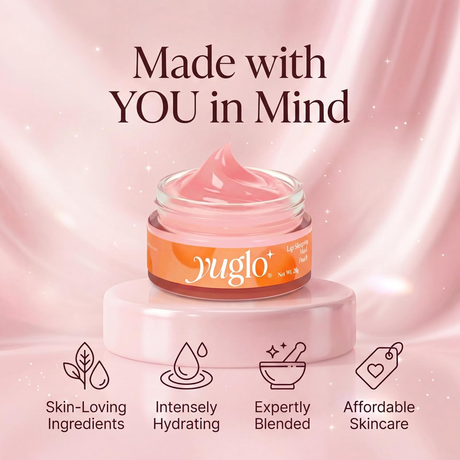 YUGLO MĂSCARA PARA DORMIR DE LABIOS SABOR MELOCOTĂN TRATAMIENTO LABIAL HIDRATANTE Y CALMANTE PARA LABIOS SECOS Y AGRIETADOS - 7