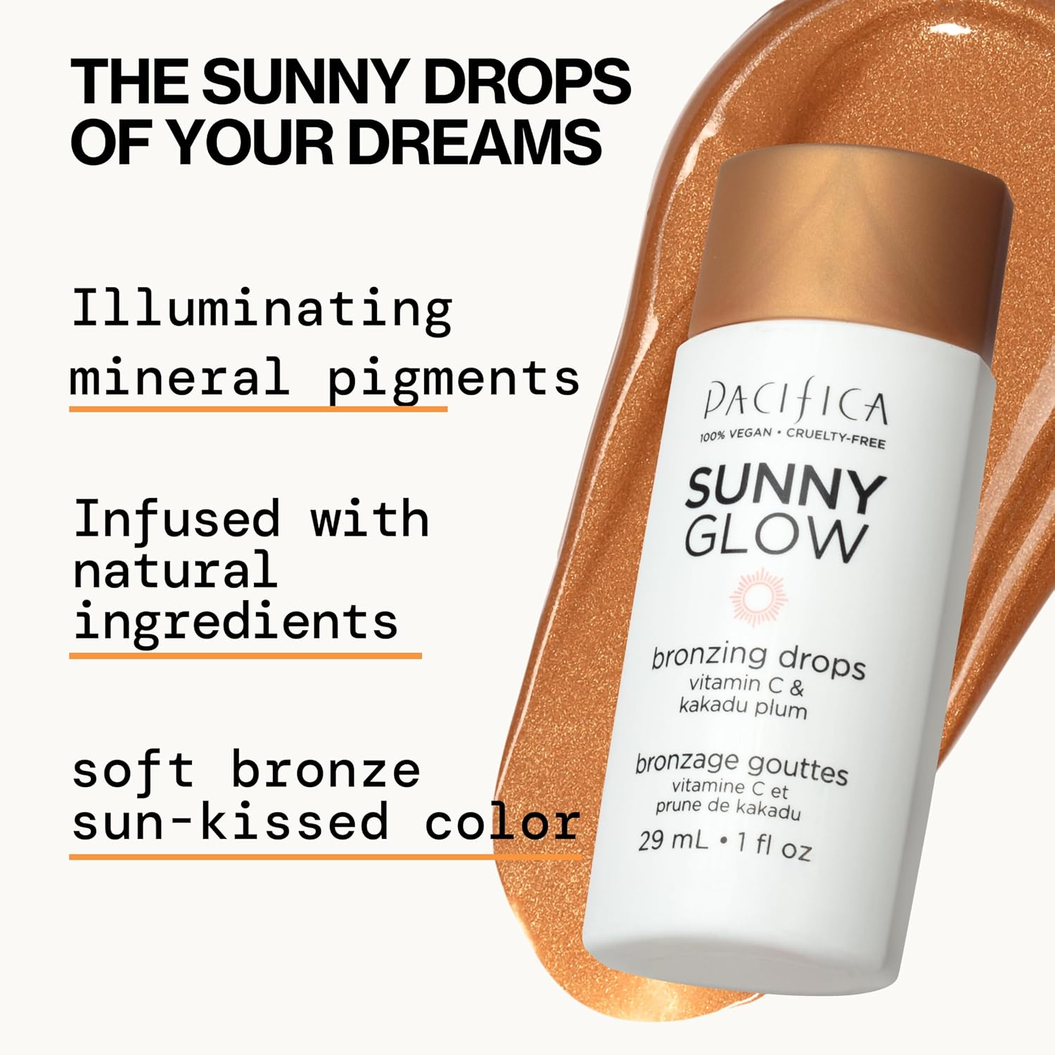 PACIFICA SUNNY BRILLO GLOW GOTAS LÍQUIDAS DE BRONCEADOR FACIAL - MAQUILLAJE FACIAL DE BRONCEADO PARA LA CARA Y LAS MEJILLAS - 6