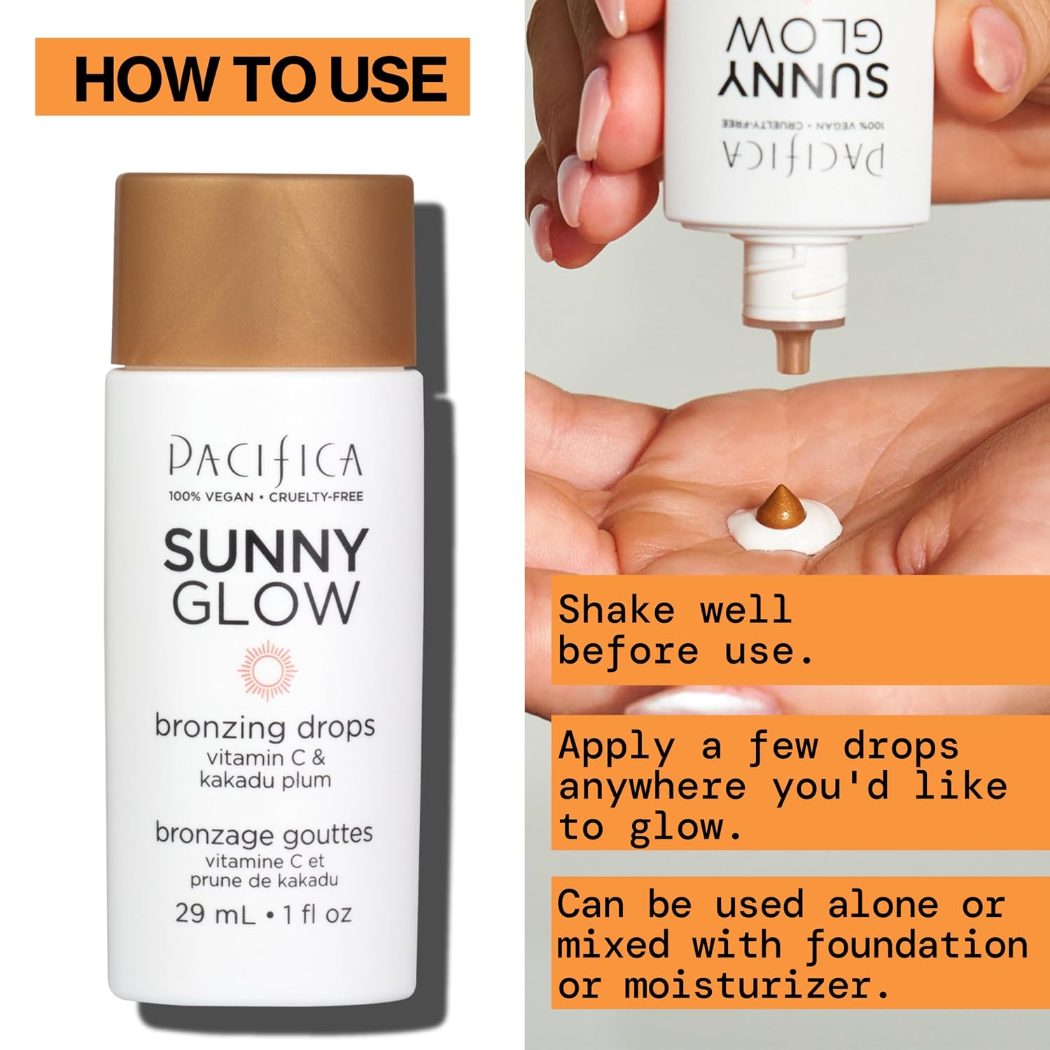 PACIFICA SUNNY BRILLO GLOW GOTAS LÍQUIDAS DE BRONCEADOR FACIAL - MAQUILLAJE FACIAL DE BRONCEADO PARA LA CARA Y LAS MEJILLAS - 7