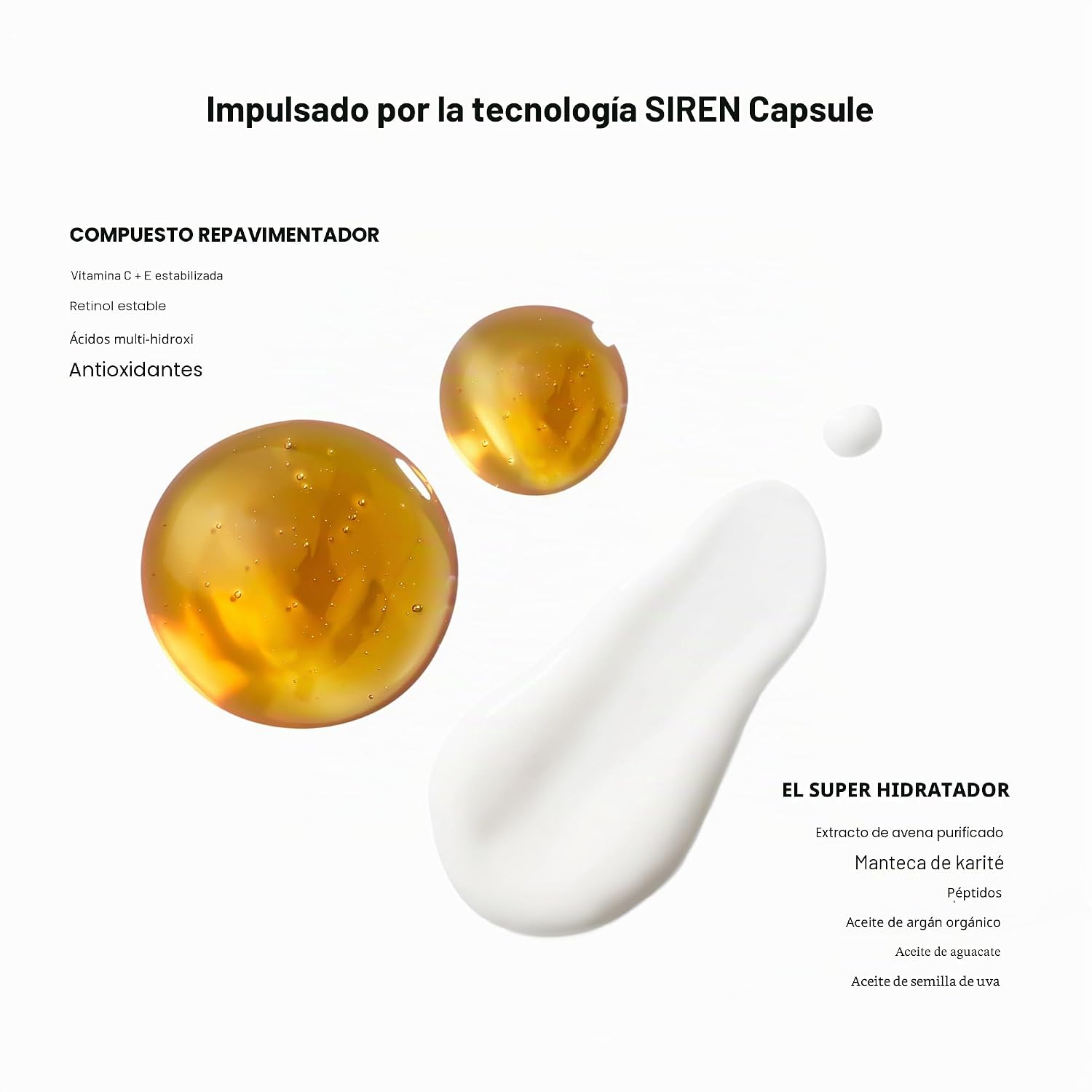 THE U BEAUTY DUO - CONJUNTO DE COMPUESTO REJUVENECEDOR Y SÚPER HIDRATANTE, VITAMINA C Y E, RETINOL, ÁCIDO HIALURÓNICO, SUERO - 3