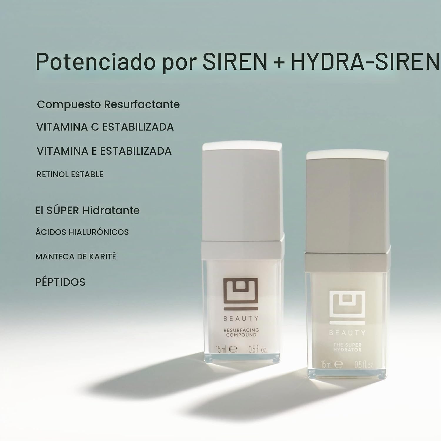 THE U BEAUTY DUO - CONJUNTO DE COMPUESTO REJUVENECEDOR Y SÚPER HIDRATANTE, VITAMINA C Y E, RETINOL, ÁCIDO HIALURÓNICO, SUERO - 6