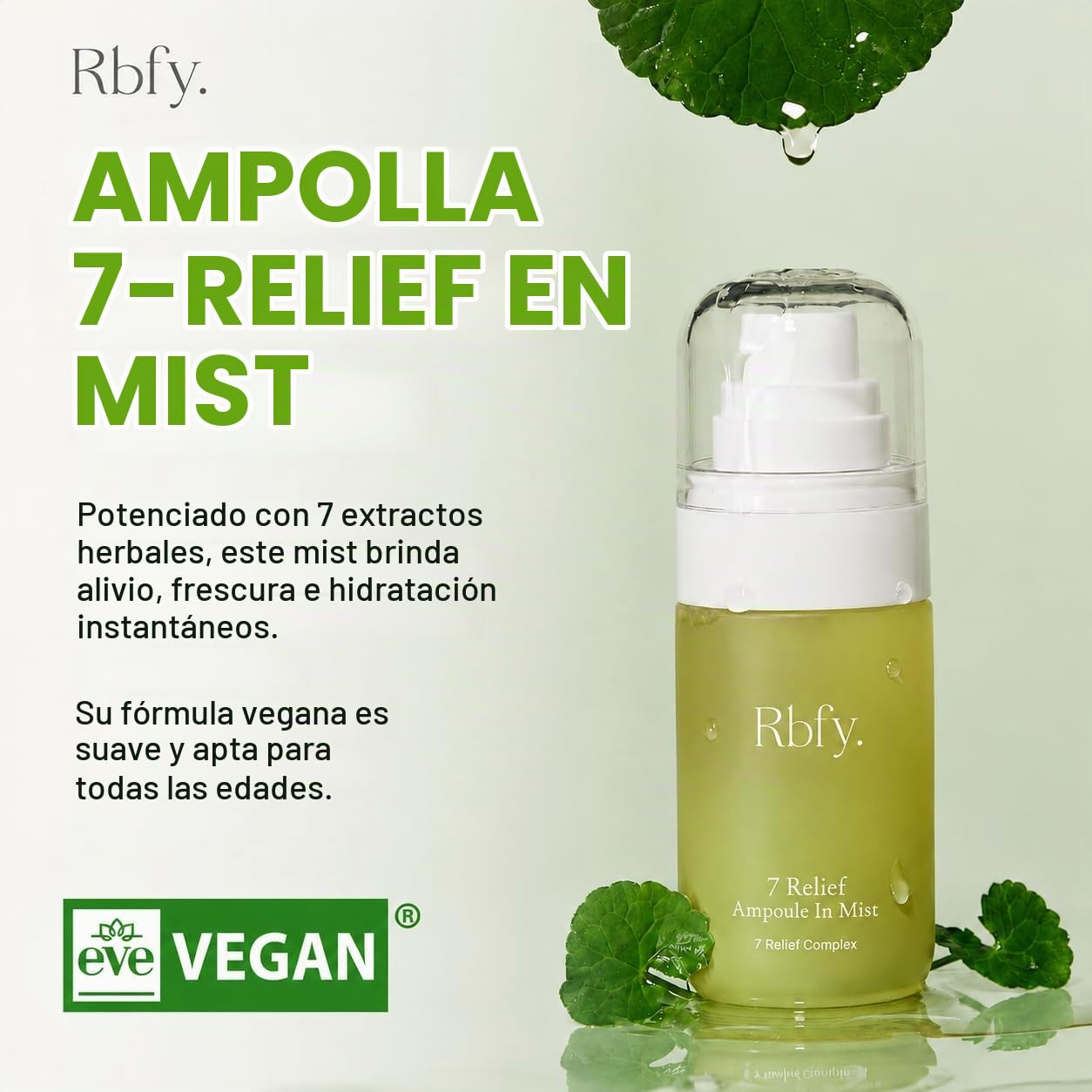 7 RELIEF - AMPOLLA FACIAL EN ESPRAY CUIDADO CALMANTE E HIDRATANTE INSTANTÁNEO CON EXTRACTOS PUROS DE CENTELLA PARA PIEL SECA - 2