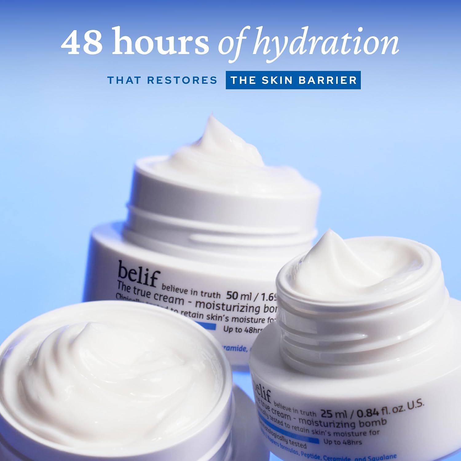 BELIF BOMBA HIDRATANTE CREMA HIDRATANTE DIARIA DE CERAMIDA CON PÉPTIDO Y ESCUALANO, 48 HORAS DE HIDRATACIÓN Y CREMA - 2
