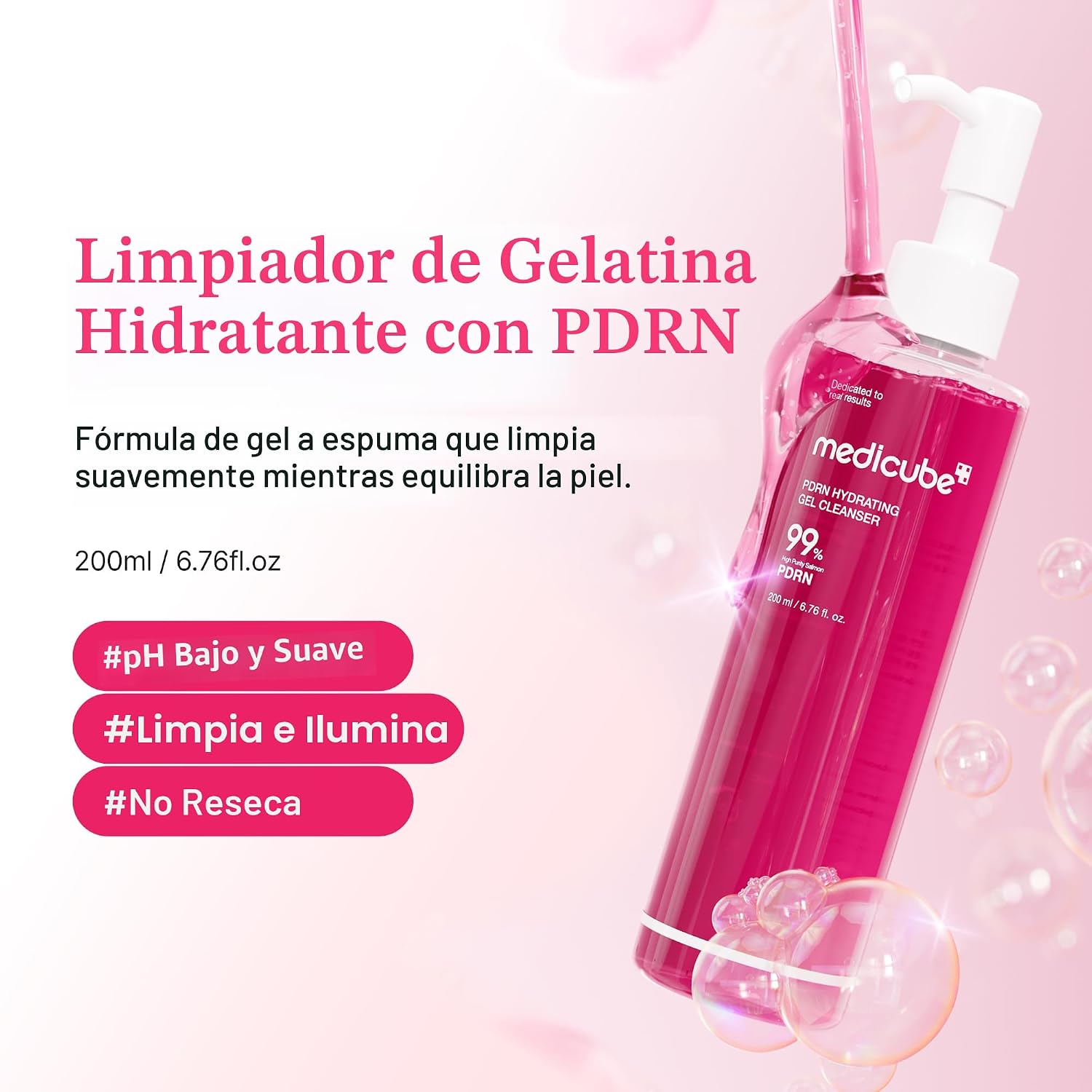 MEDICUBE PDRN JELLY TO FOAM LIMPIADOR FACIAL - LIMPIADOR HIDRATANTE SUAVE DE PH - 2