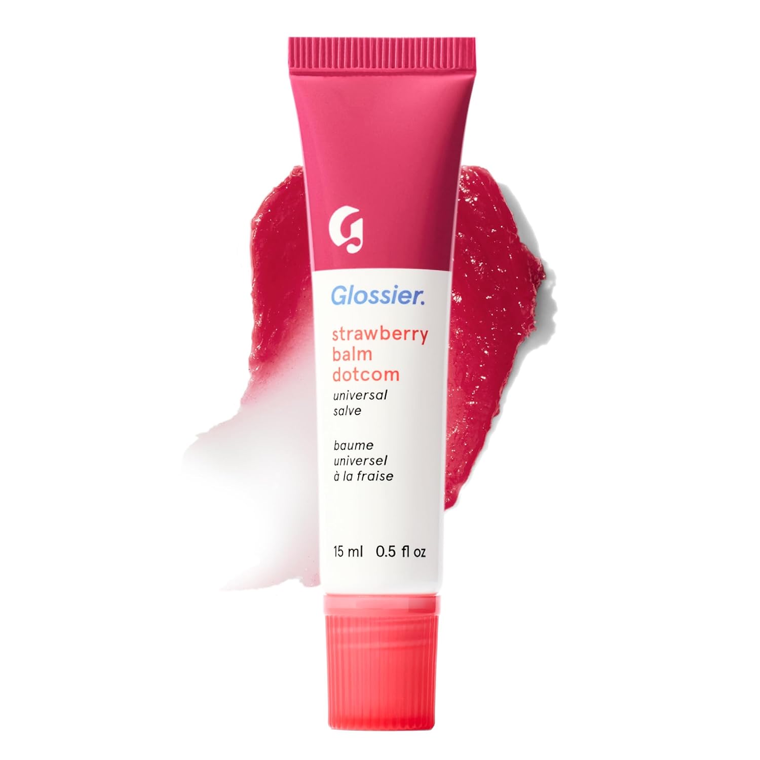 GLOSSIER BALM DOTCOM - BĂLSAMO LABIAL Y BĂLSAMO UNIVERSAL, TINTE ROSA DE MERMELADA DE FRESA - 1