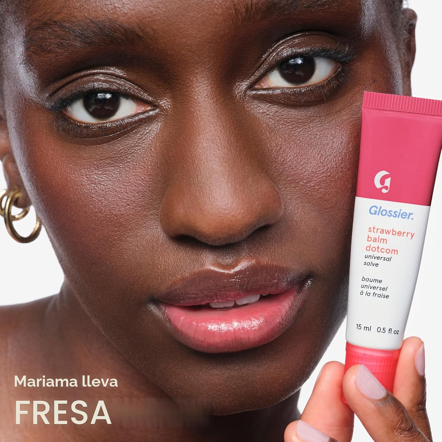 GLOSSIER BALM DOTCOM - BĂLSAMO LABIAL Y BĂLSAMO UNIVERSAL, TINTE ROSA DE MERMELADA DE FRESA - 6