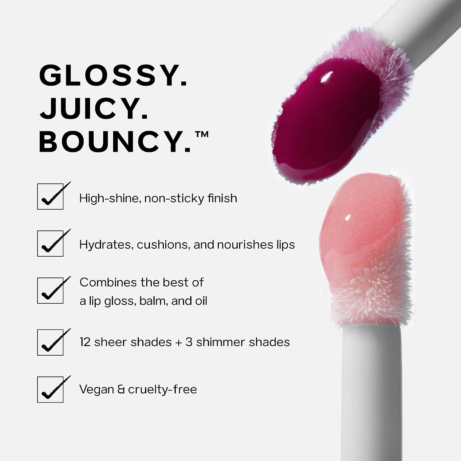 SAIE GLOSSYBOUNCE - ACEITE DE BRILLO LABIAL HIDRATANTE DE ALTO BRILLO - ACEITE LABIAL CON TINTE TRANSPARENTE CON ĂCIDO - 5
