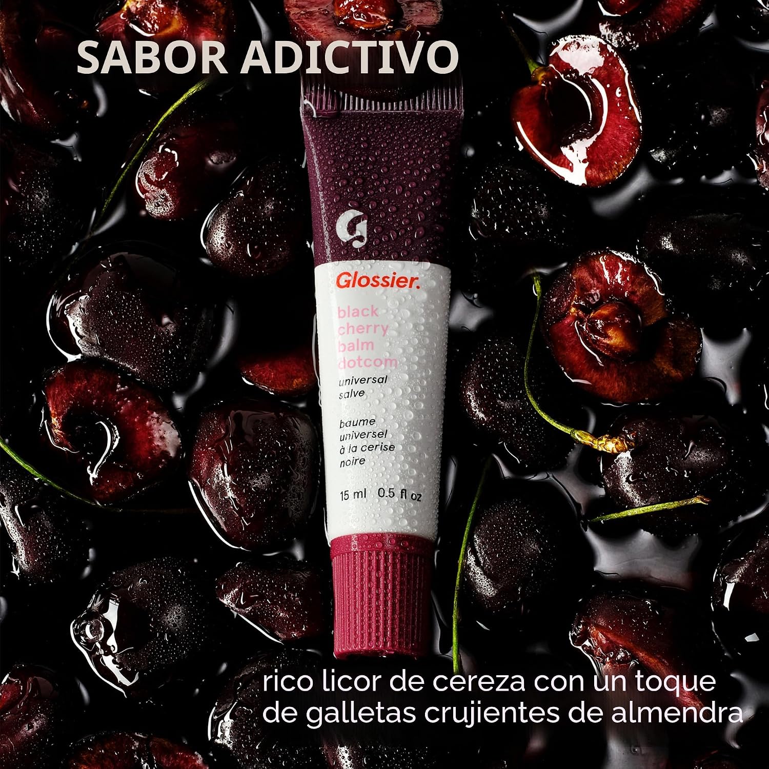 GLOSSIER BALM DOTCOM - BĂLSAMO LABIAL Y BĂLSAMO UNIVERSAL, TINTE NEGRO CEREZA BURDEOS - 3