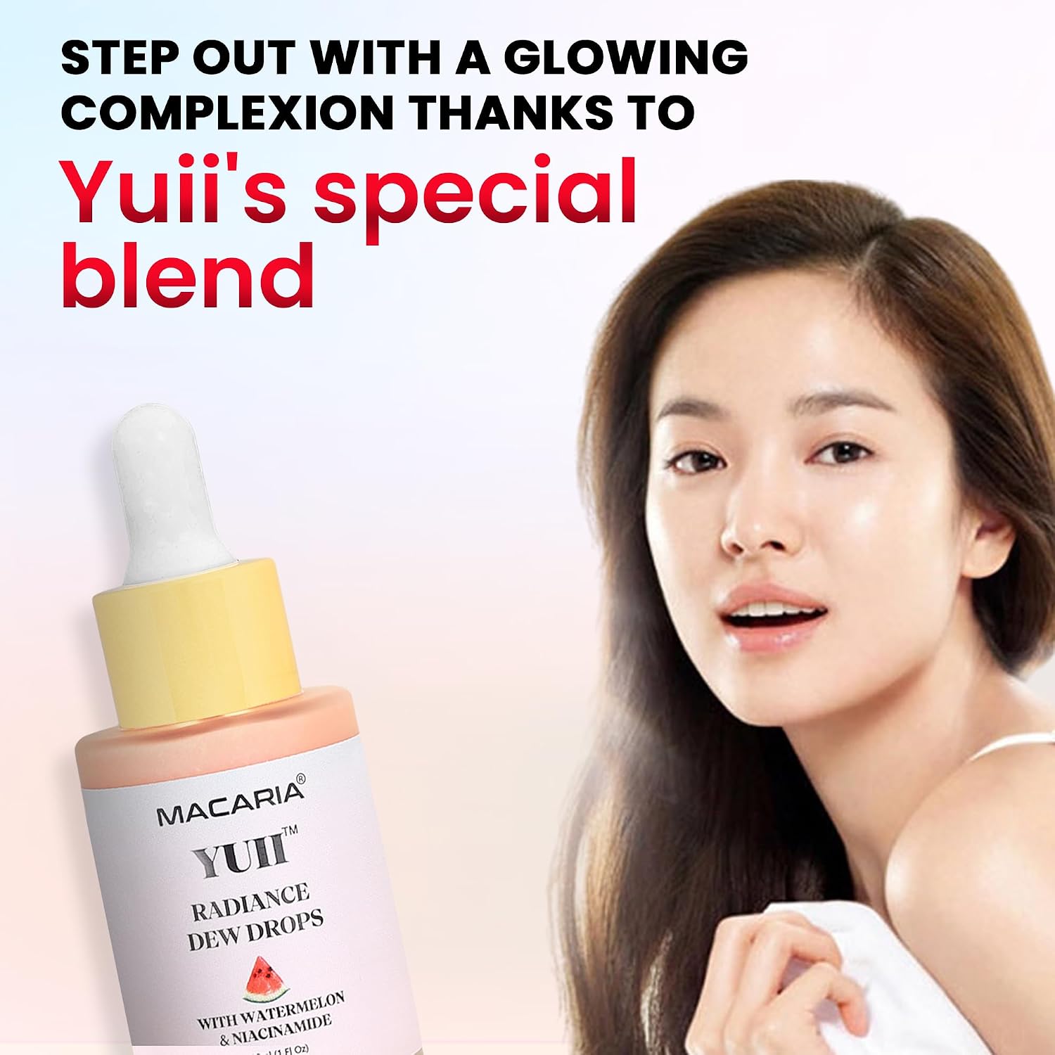 YUII DEW DROPS WATERMELON BRILLO GLOW NIACINAMIDE DEW DROPS - SUERO FACIAL - PRIMER DE MAQUILLAJE DE VIAJE E ILUMINADOR - 7