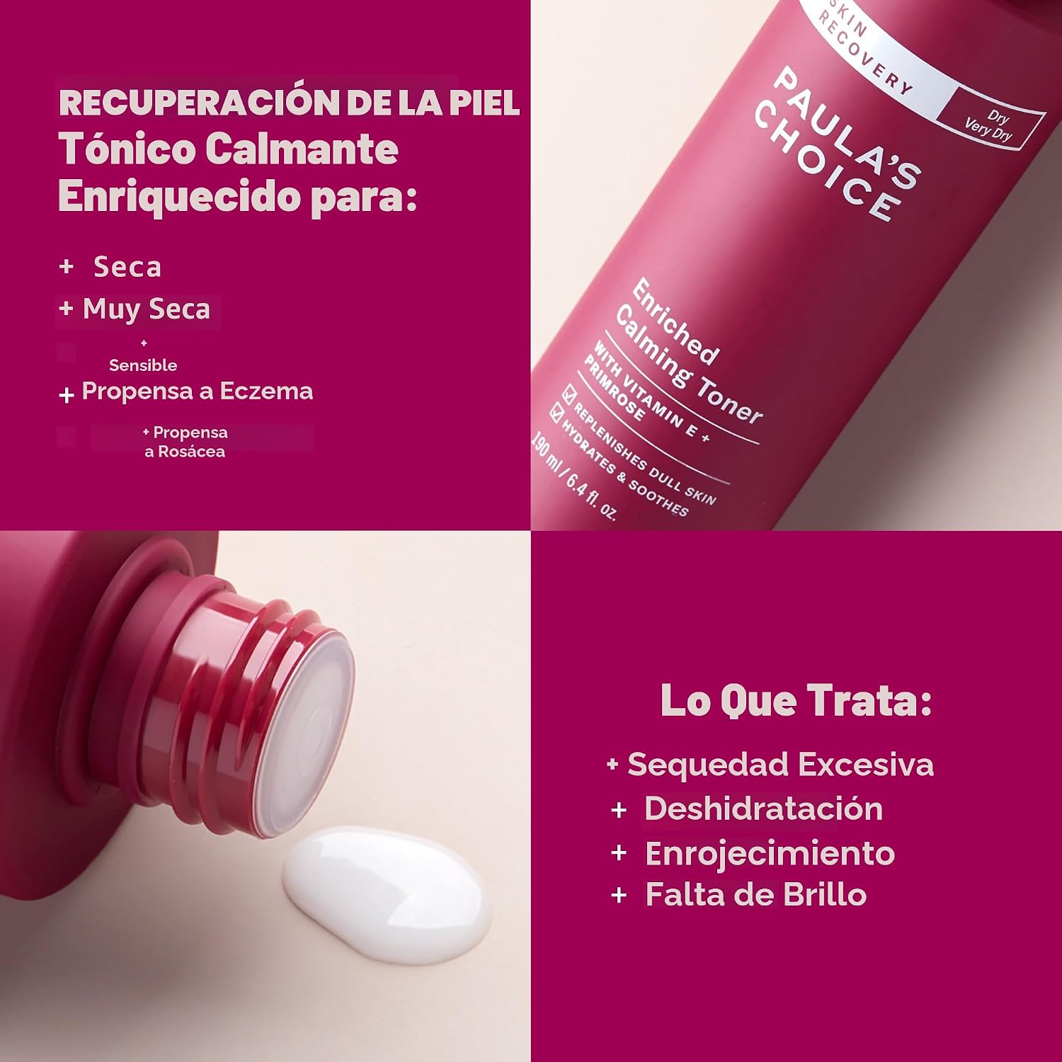 PAULA S CHOICE SKIN RECOVERY, TONIFICANTE CALMANTE PARA PIEL SENSIBLE Y SECA PROPENSA A LA ROSÁCEA, 6.4 OZ - 4