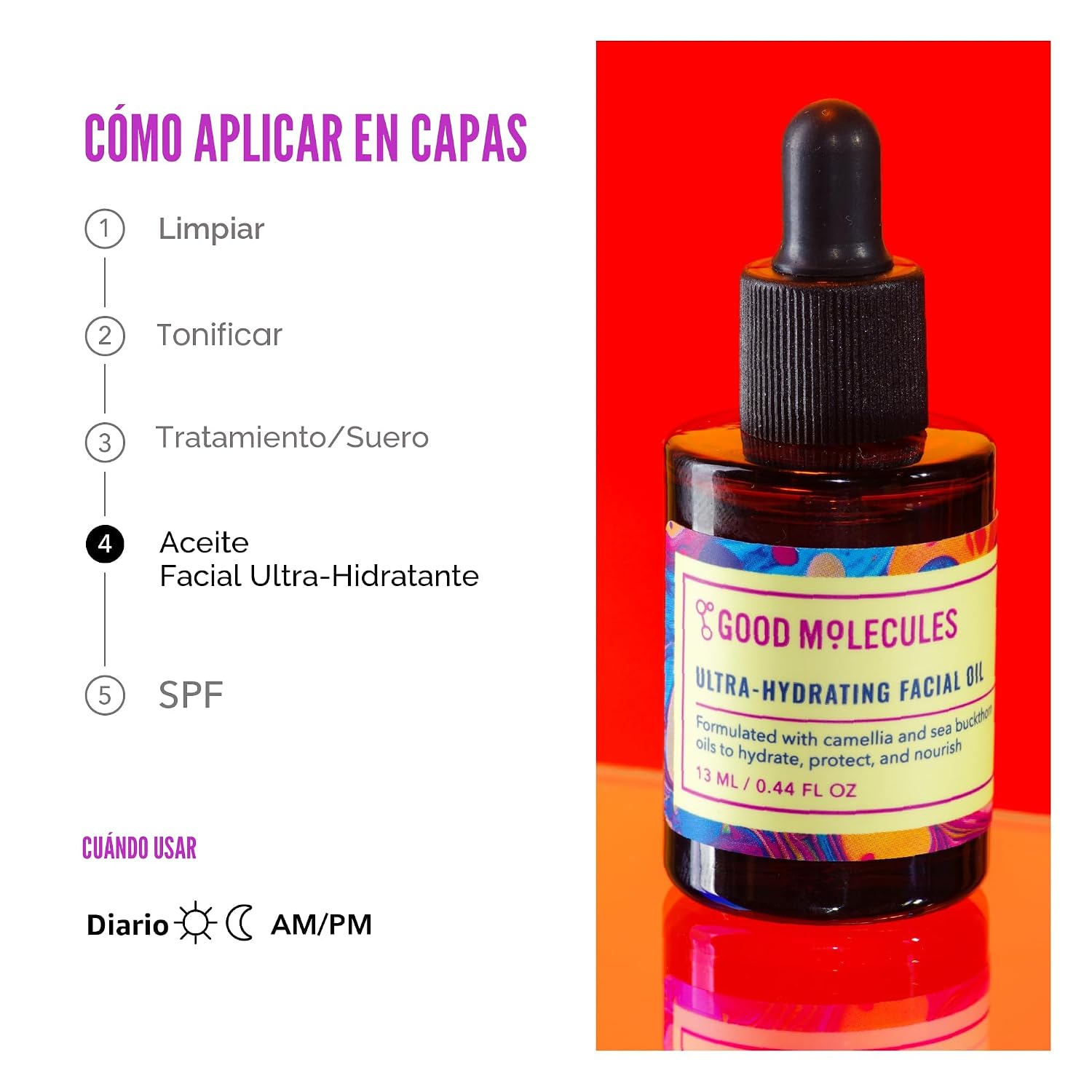 GOOD MOLECULES ACEITE FACIAL ULTRAHIDRATANTE, HIDRATANTE FACIAL CON ACEITES NUTRITIVOS DE ESPINO AMARILLO Y CAMELIA, CUIDADO - 6