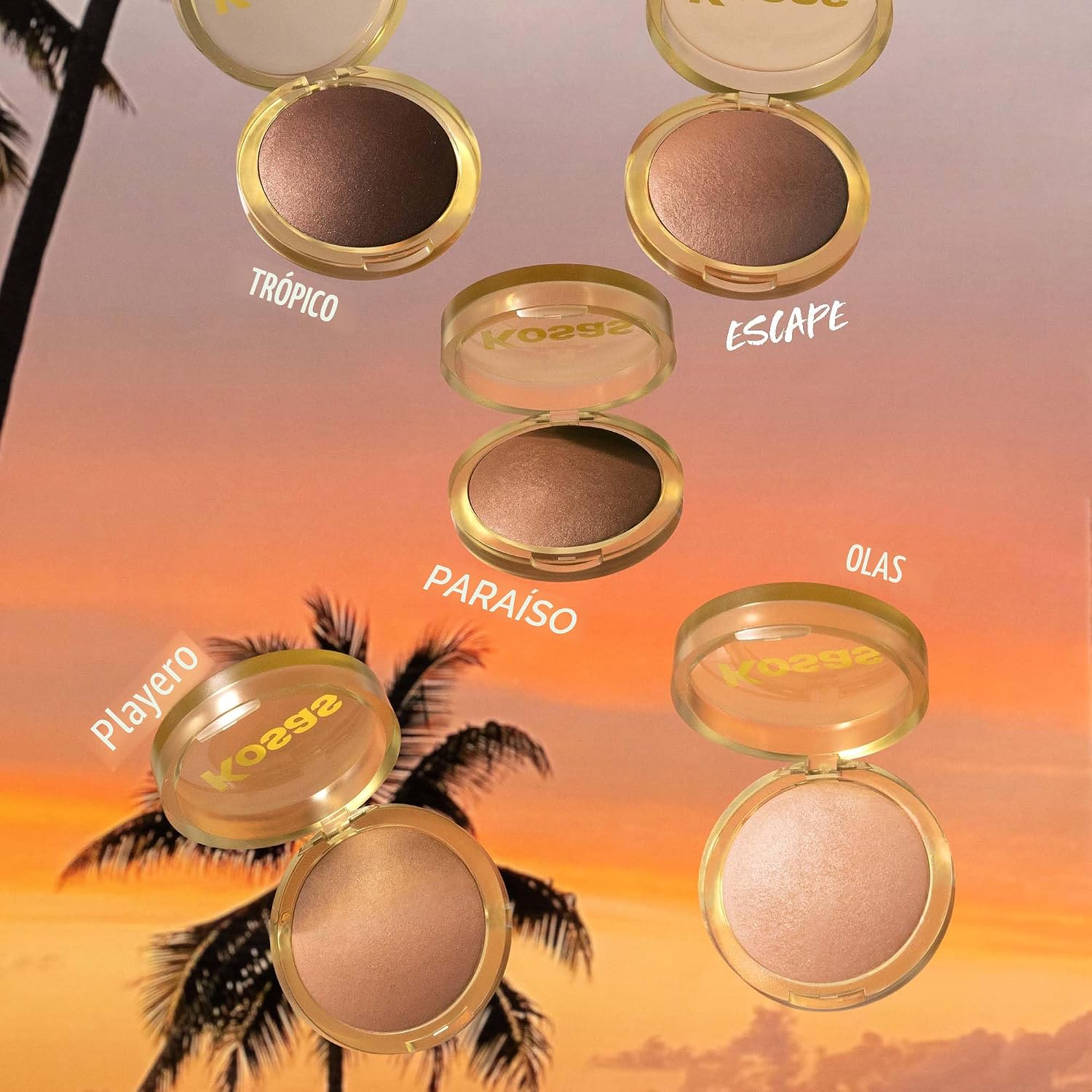KOSAS SUN SHOW GLOWY WARMTH BAKED BRONZER - POLVO CONTORNEADOR PARA PÓMULOS, NARIZ Y MANDÍBULA, ENRIQUECIDO CON ÁCIDOS - 4