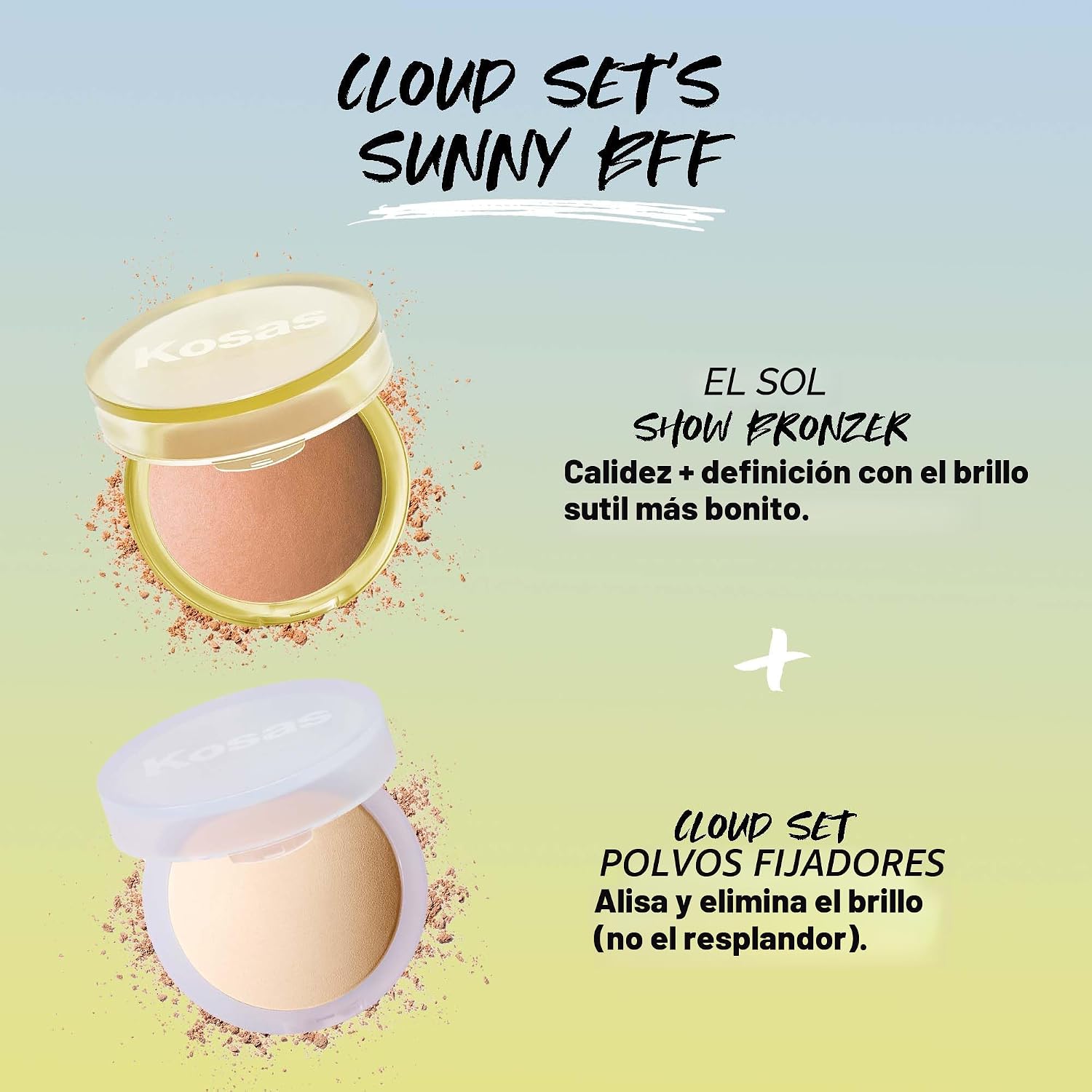 KOSAS SUN SHOW GLOWY WARMTH BAKED BRONZER - POLVO CONTORNEADOR PARA PÓMULOS, NARIZ Y MANDÍBULA, ENRIQUECIDO CON ÁCIDOS - 6