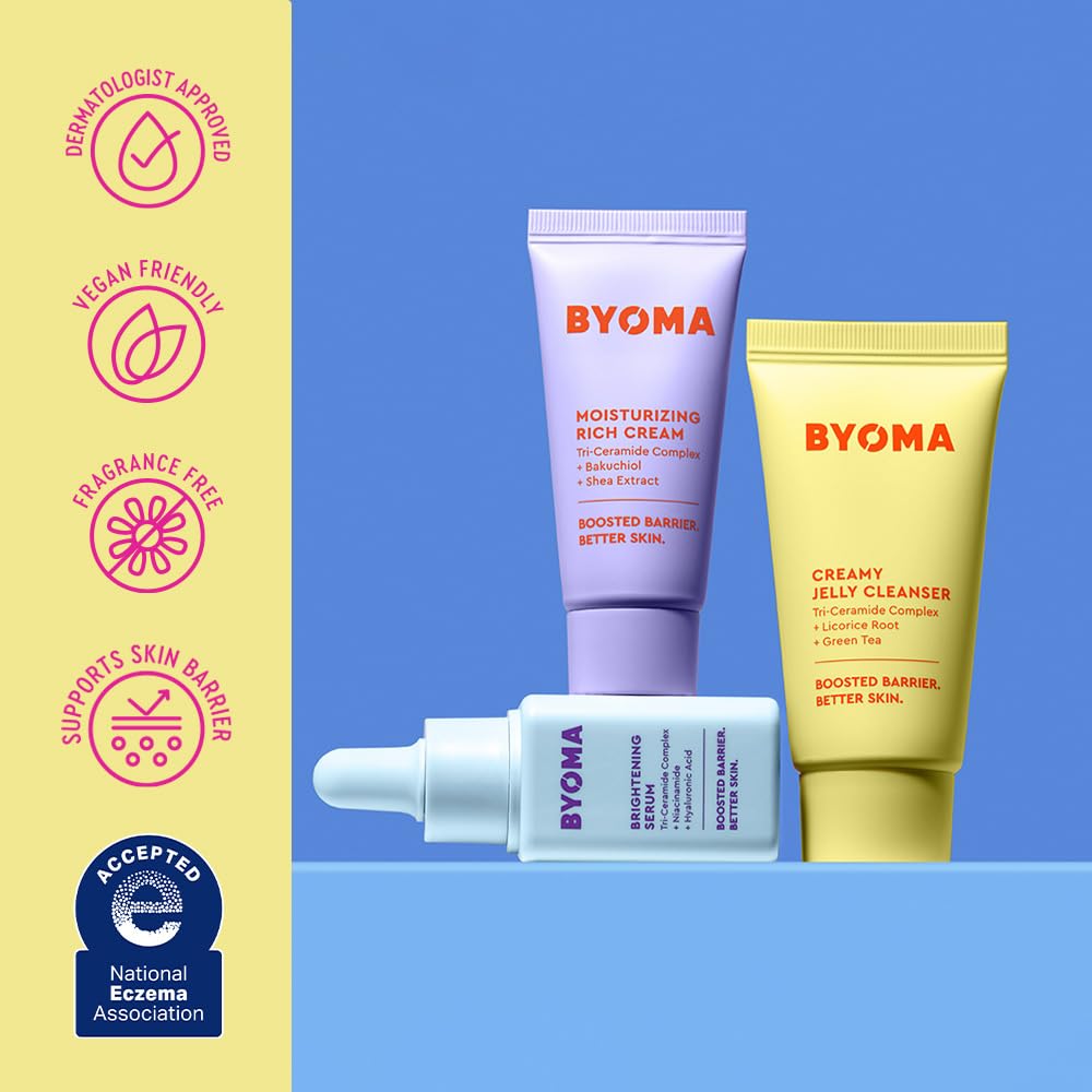 BYOMA SO BRIGHT KIT DE MAQUILLAJE SET - LIMPIADOR DE GELATINA, SUERO ILUMINADOR, CREMA RICA - 6