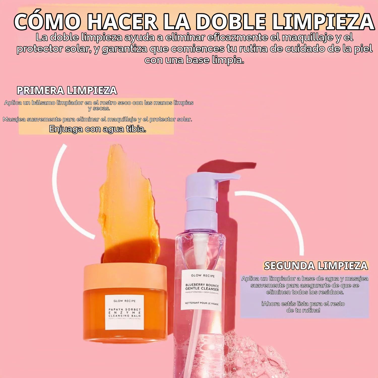 BRILLO GLOW RECIPE BLUEBERRY BOUNCE - LAVADO FACIAL EXFOLIANTE EN ESPUMA, LIMPIADOR FACIAL, DESMAQUILLANTE Y MASCARILLA - 7