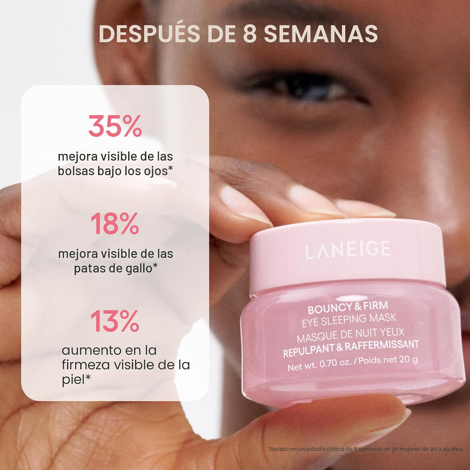 LANEIGE MÁSCARA DE DORMIR PARA OJOS BOUNCY Y FIRM: DESINFLAMA Y DA FIRMEZA CON COMPLEJO DE PEONÍA Y COLÁGENO, CERAMIDA - 4