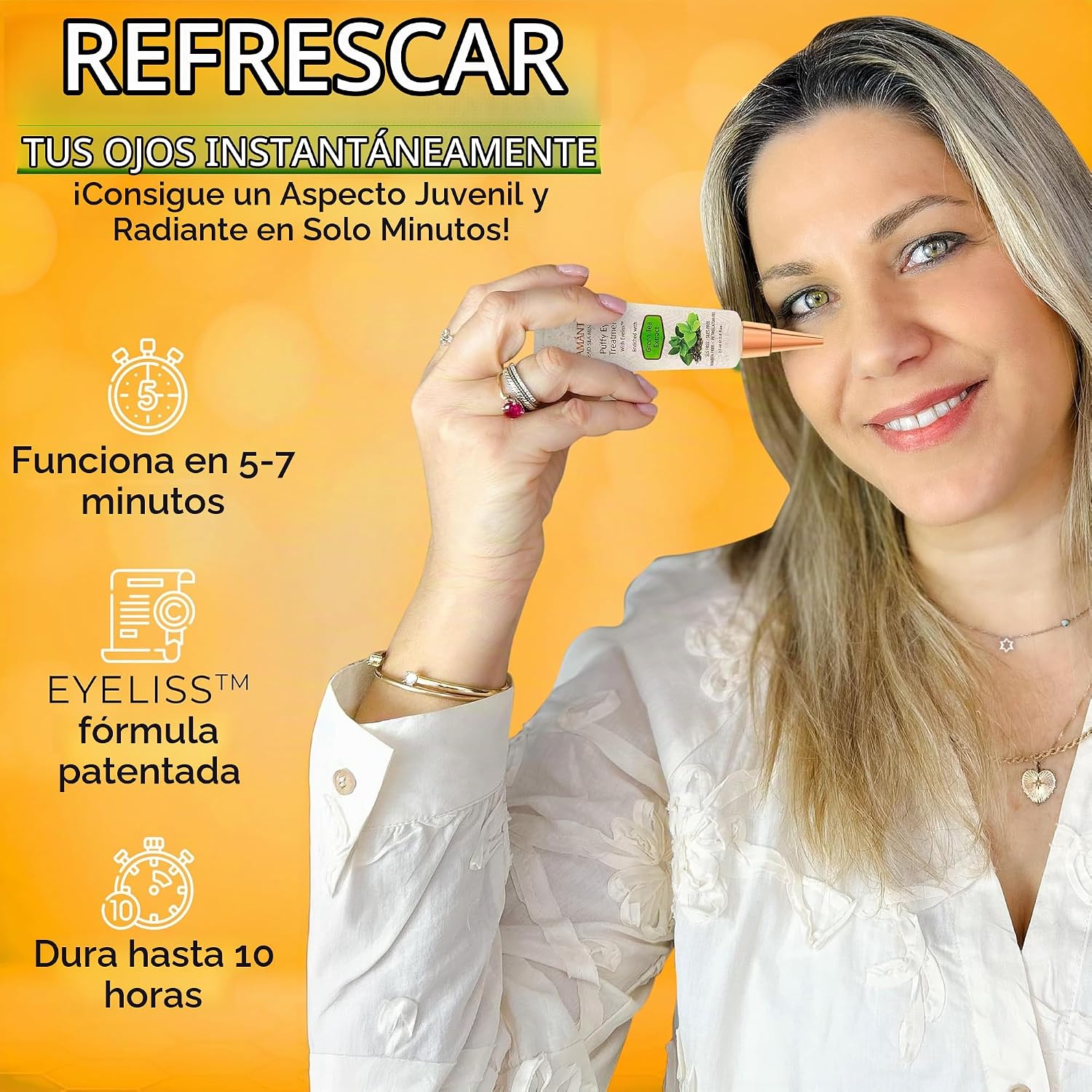TRATAMIENTO PARA OJOS HINCHADOS RESULTADOS INSTANTÁNEOS ELIMINA NATURALMENTE ARRUGAS, HINCHAZÓN, OJERAS Y BOLSAS EN MINUTOS - 6