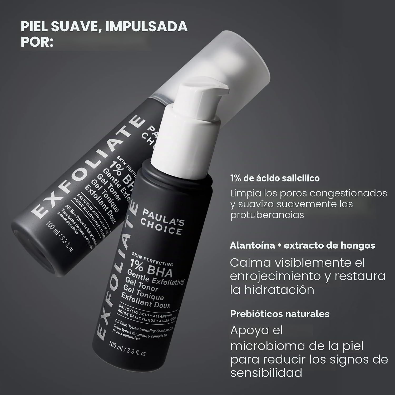 PAULA S CHOICE SKIN PERFECTING - TÓNICO DE GEL EXFOLIANTE 1% BHA, 3.3 ONZAS LÍQUIDAS - 6