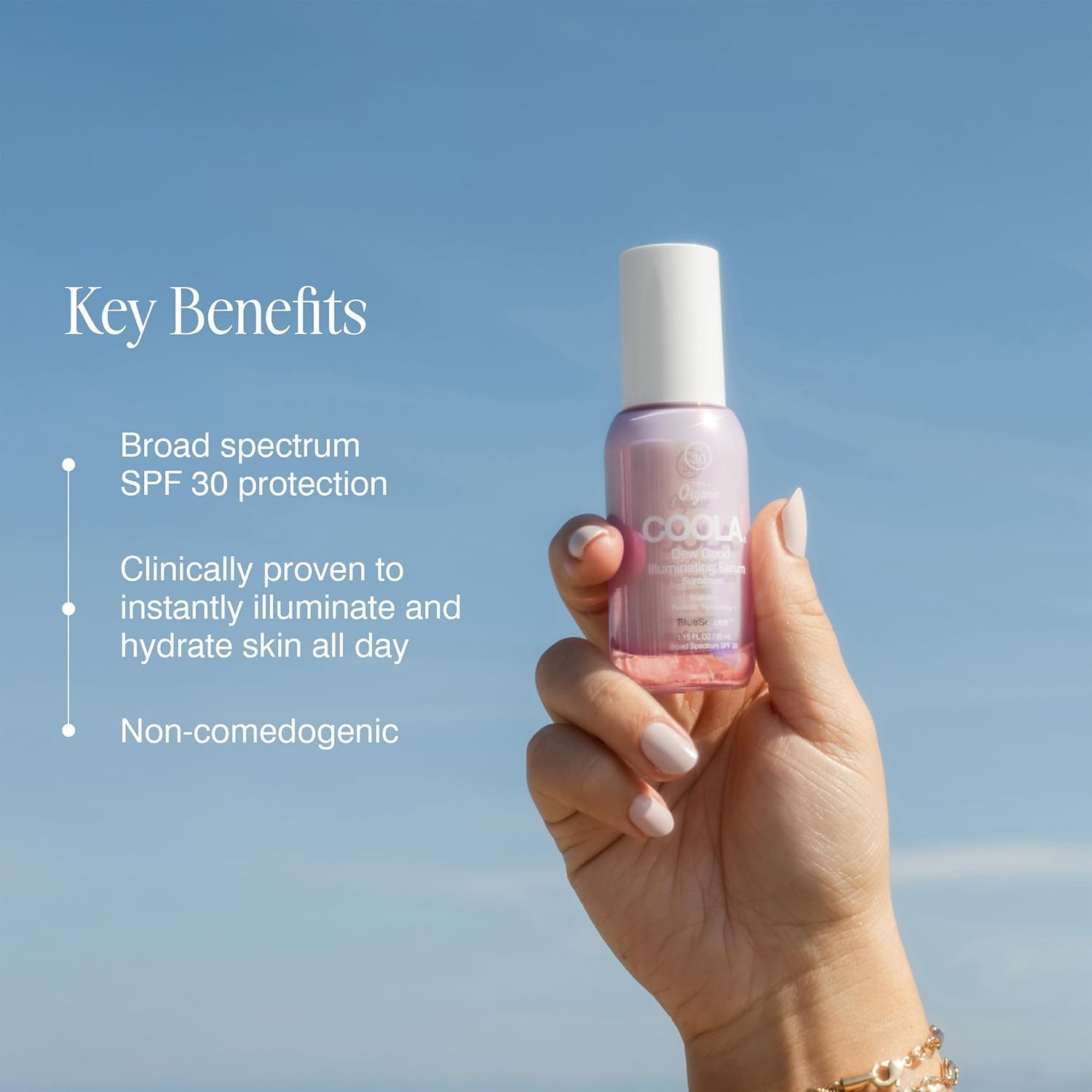 COOLA ORGANIC DEW GOOD ILLUMINATING PROBIOTIC SÉRUM FACIAL CONCENTRADO CON SPF 30 - DERMATOLOGIST TESTED PROTECTOR SOLAR - 4