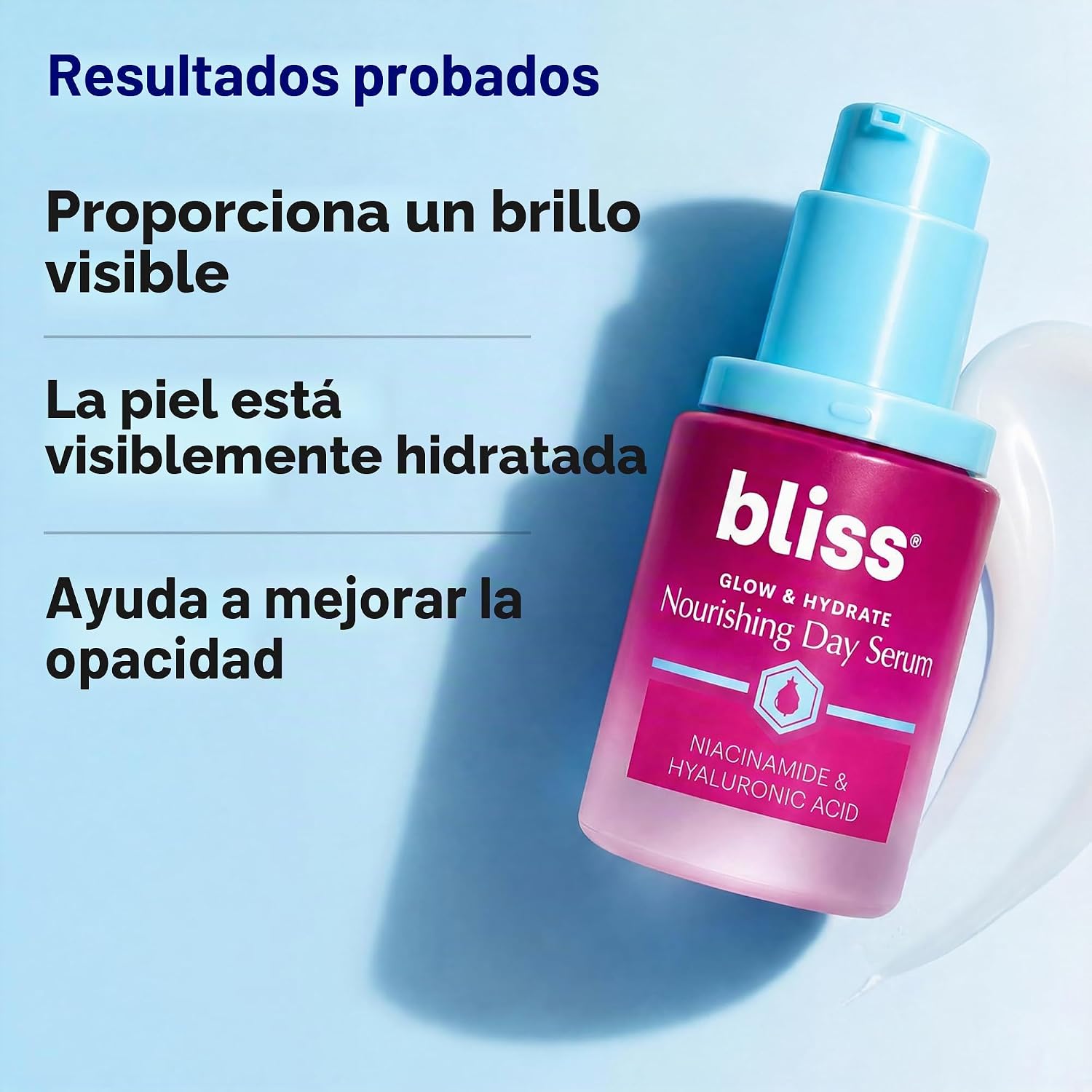 BLISS - SUERO ILUMINADOR E HIDRATANTE CON NIACINAMIDA Y ÁCIDO HIALURÓNICO, 1 ONZA LÍQUIDA, MEJORA LA OPACIDAD E HIDRATA - 3