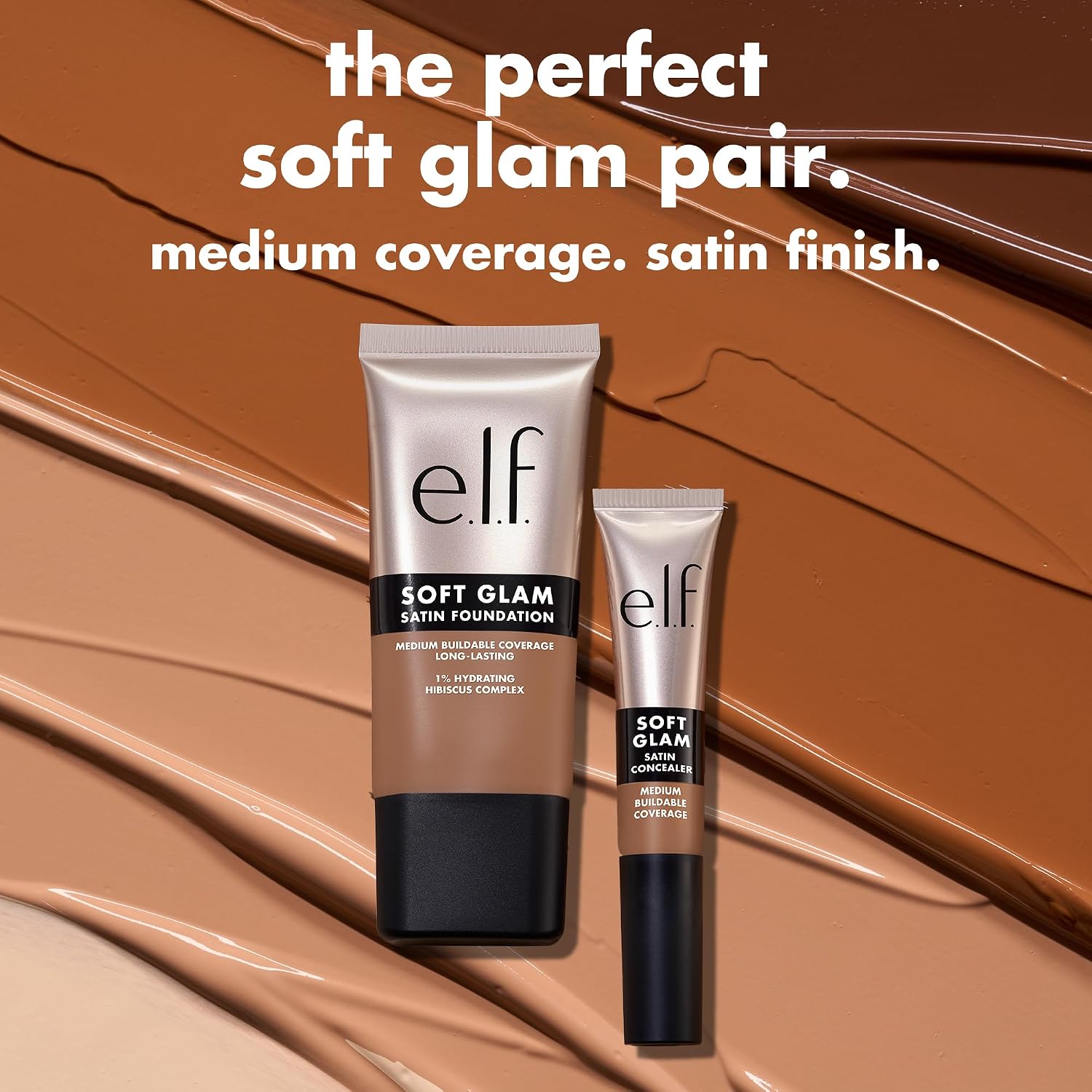 E.L.F. CORRECTOR DE SATÉN SOFT GLAM, COBERTURA MEDIA PARA MANCHAS Y DEBAJO DE LOS OJOS, RESISTENTE A LAS ARRUGAS, DE LARGA - 7