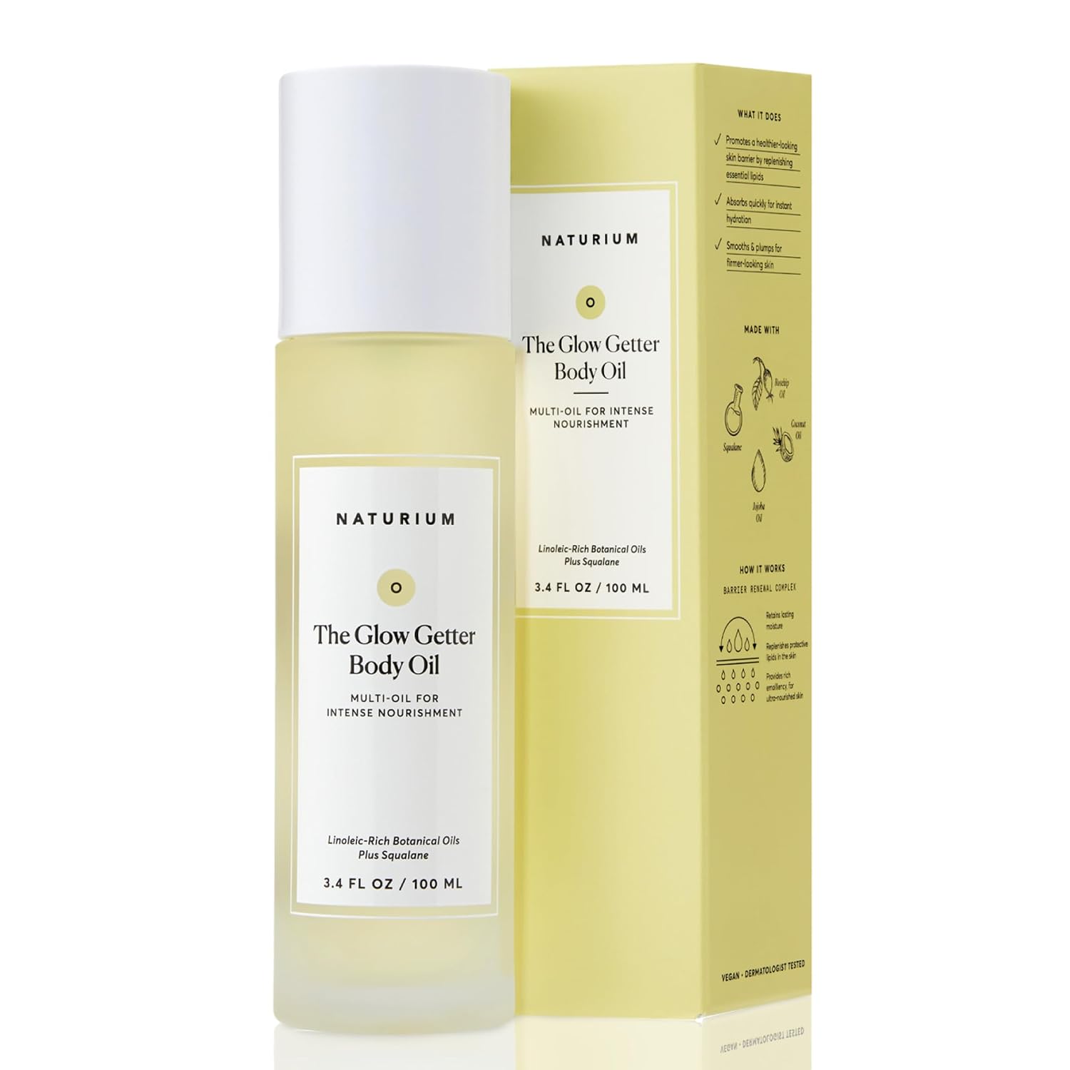 NATURIUM THE BRILLO GLOW GETTER ACEITE CORPORAL, MULTI-ACEITE PARA NUTRICIÓN INTENSA, FÓRMULA HIDRATANTE Y HUMECTANTE, - 1