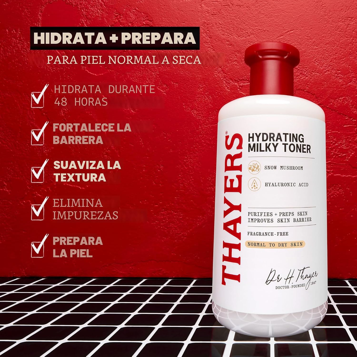 THAYERS TÓNICO FACIAL LECHOSO PARA EL CUIDADO DE LA PIEL CON TREMELLA DE HONGOS Y ÁCIDO HIALURÓNICO, TÓNICO FACIAL SUAVE - 3