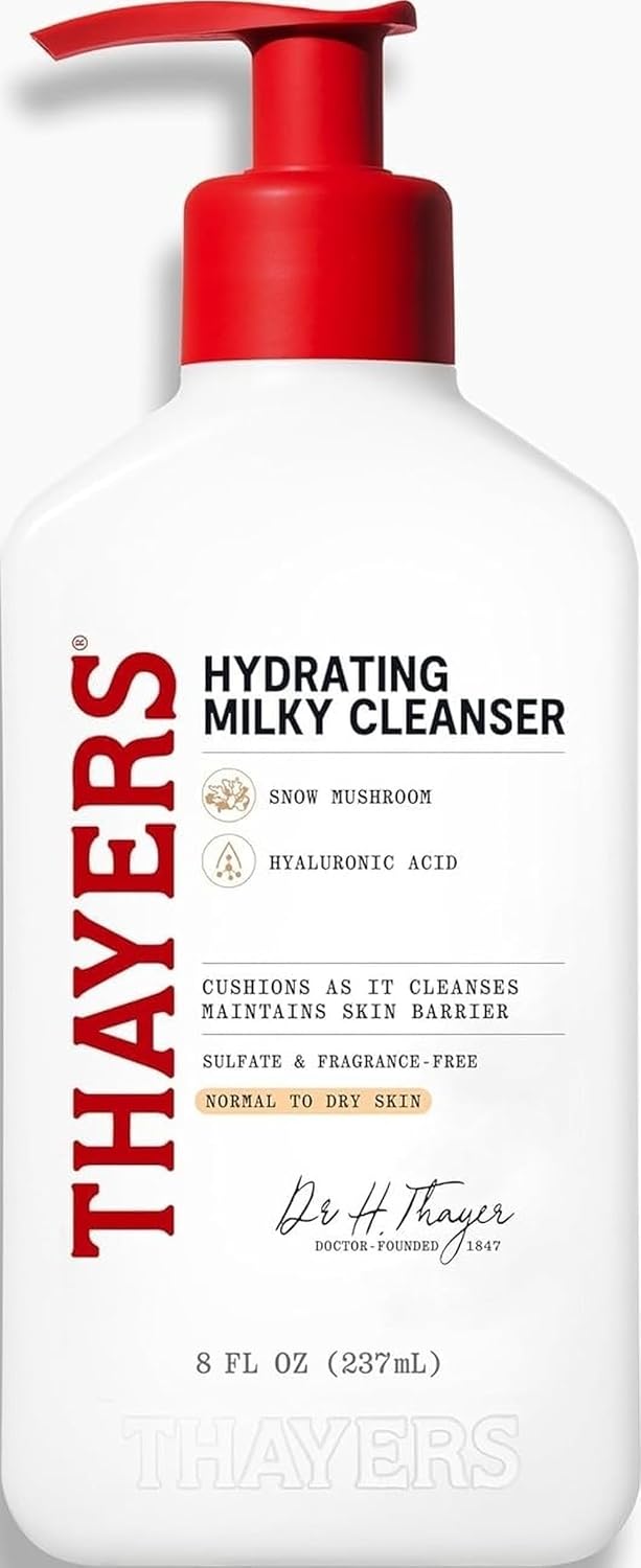 THAYERS LIMPIADOR FACIAL HIDRATANTE LECHOSO CON HONGO DE NIEVE TREMELLA Y ÁCIDO HIALURÓNICO, LAVADO FACIAL SUAVE RECOMENDADO - 1