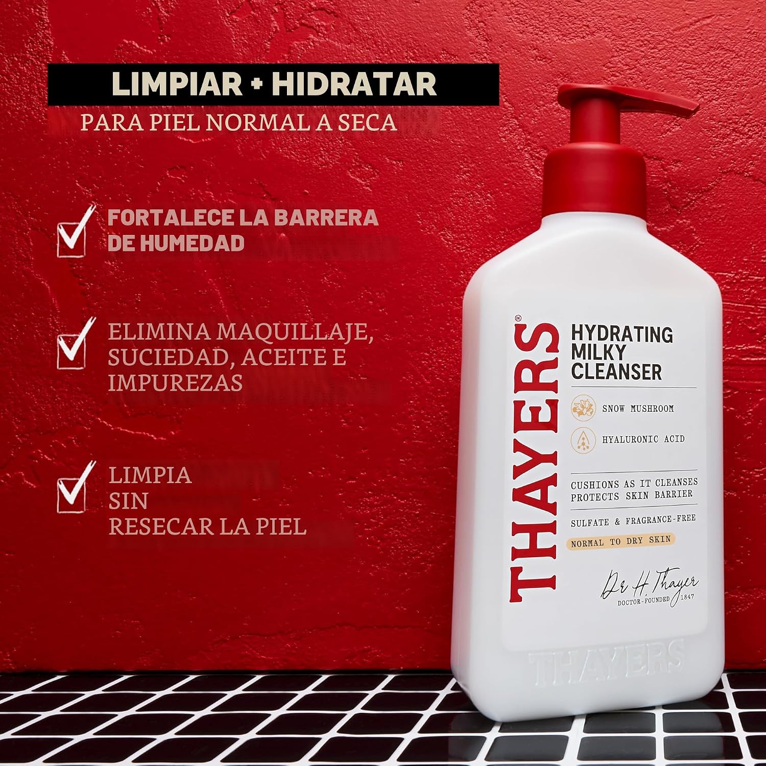 THAYERS LIMPIADOR FACIAL HIDRATANTE LECHOSO CON HONGO DE NIEVE TREMELLA Y ÁCIDO HIALURÓNICO, LAVADO FACIAL SUAVE RECOMENDADO - 5