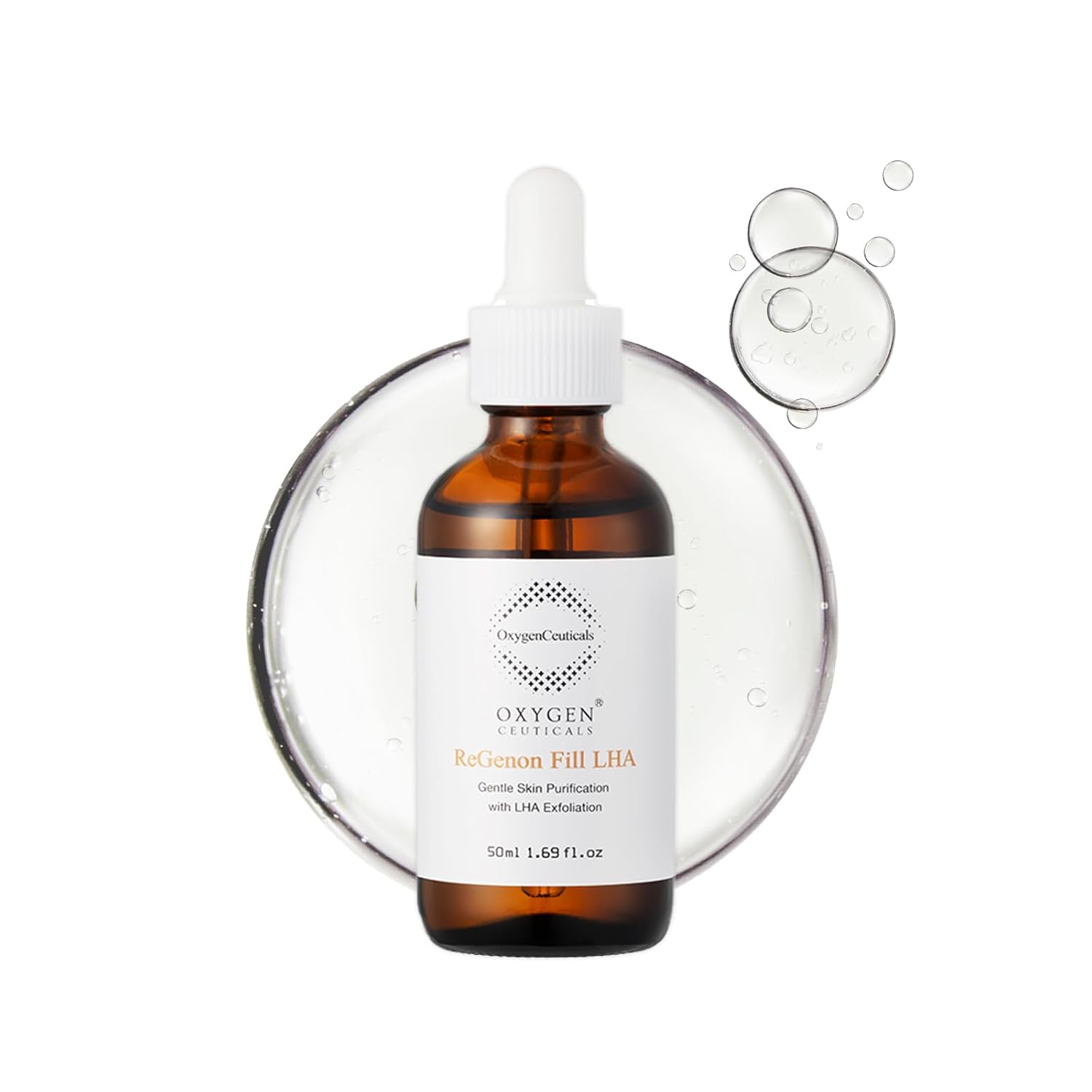 OXYGENCEUTICALS REGENON FILL LHA - SUERO EXFOLIANTE SUAVE LHA CON 0.7% DE ÁCIDO CAPRILOIL SALICÍLICO E IDEBENONA, - 1