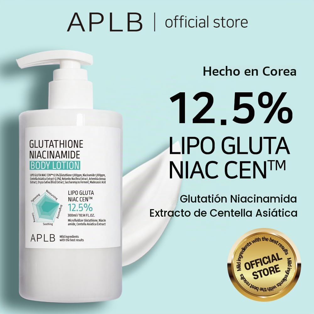 APLB GLUTATIÓN NIACINAMIDA LOCIÓN CORPORAL LIPO GLUTA NIAC CEN 12.5% 10.14 FL.OZ/CUIDADO DE LA PIEL COREANO, HIDRATACIÓN - 2