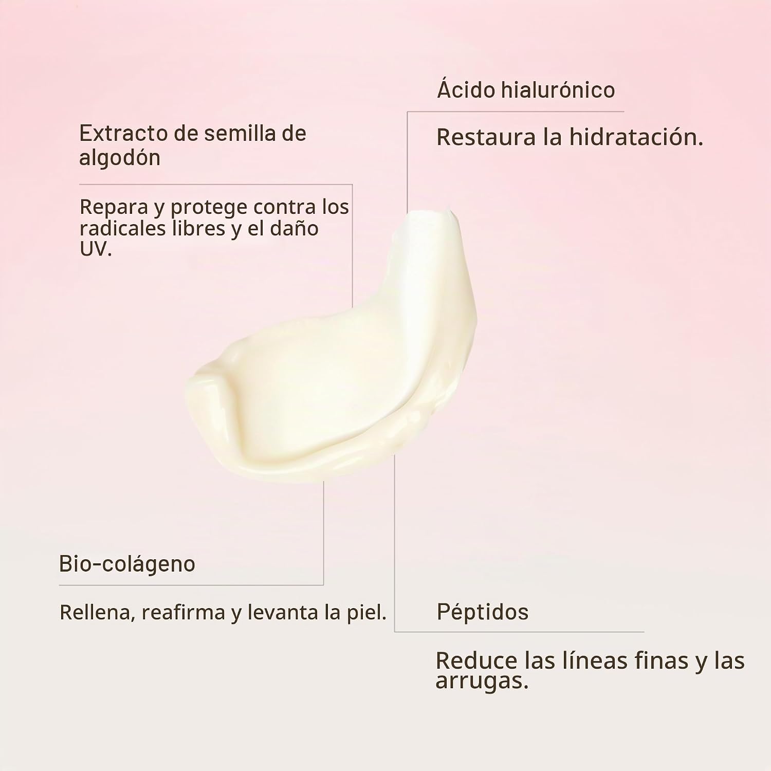 MZ SKIN THE LIGHT CREMA HIDRATANTE FACIAL CREMA FACIAL LIGERA ANTIENVEJECIMIENTO CON ÁCIDO HIALURÓNICO, PÉPTIDOS Y COLÁGENO - 5