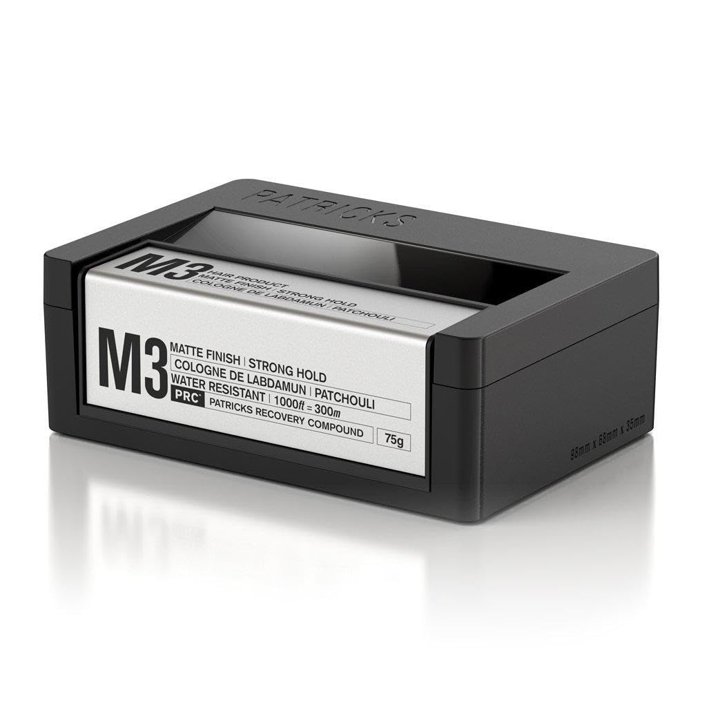 PATRICKS M3 - POMADA PARA EL CABELLO CON ACABADO MATE PARA HOMBRES, ESTILO DE SUJECIÓN FUERTE Y CONTROL RESISTENTE AL AGUA - 2