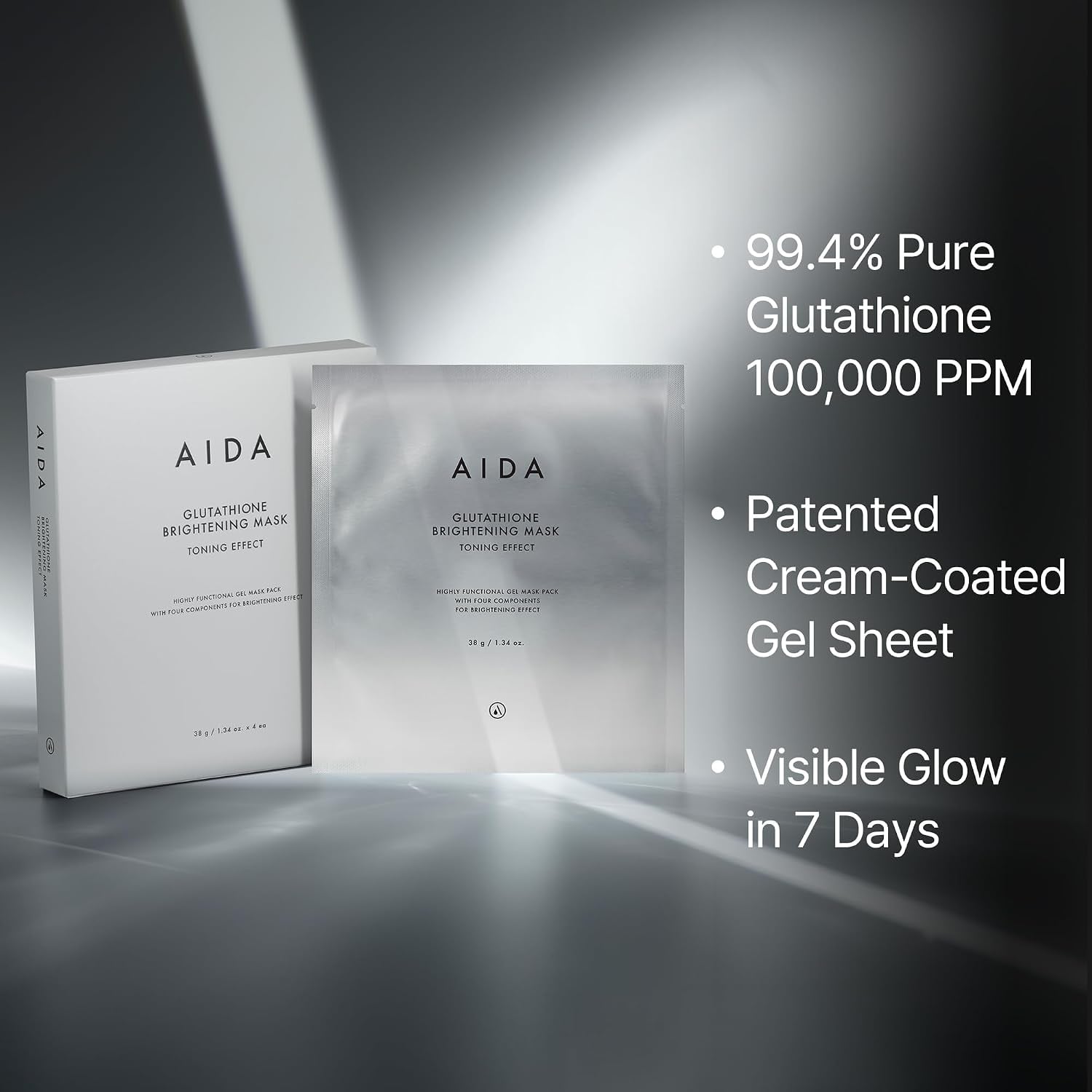 AIDA MÁSCARA FACIAL HIDRATANTE DE GLUTATIÓN, MÁSCARA COREANA DE HOJA - 2