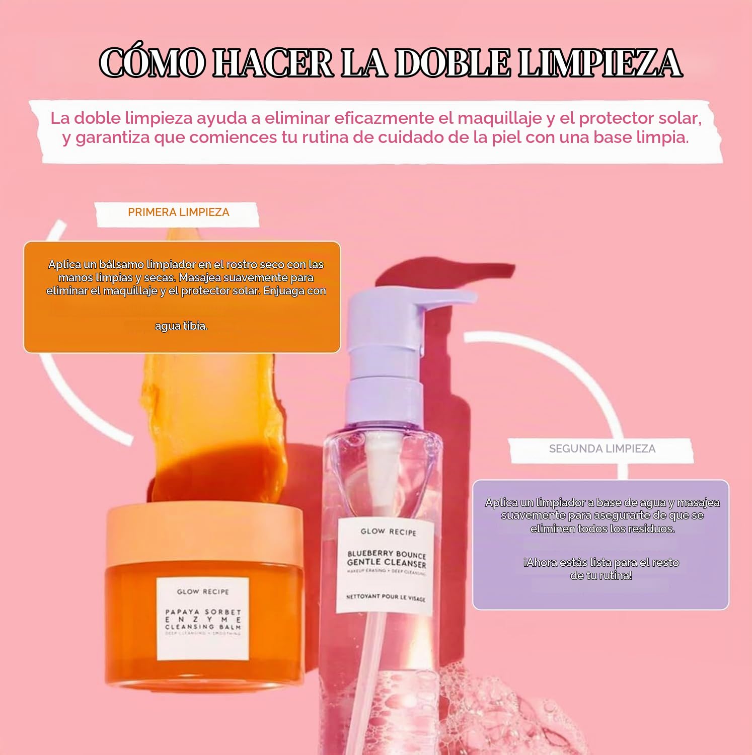 BRILLO GLOW RECIPE BÁLSAMO LIMPIADOR ENZIMÁTICO DE PAPAYA, LIMPIADOR COREANO DE DOBLE LIMPIEZA, REMOVEDOR DE MAQUILLAJE - 4